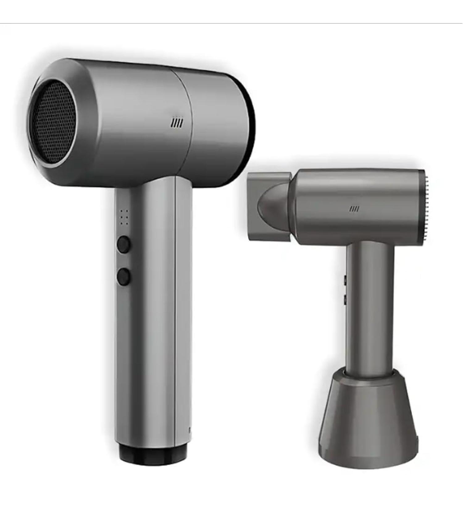 Cordless Hair Dryer Rechargeable Travel Blow Dryer Portable Hair Dryer with 3 Levels Wind Speed Adjustment Lightweight Hairdryer for Home Salon Women Gray Grey - Buy Online on GoSupps.com