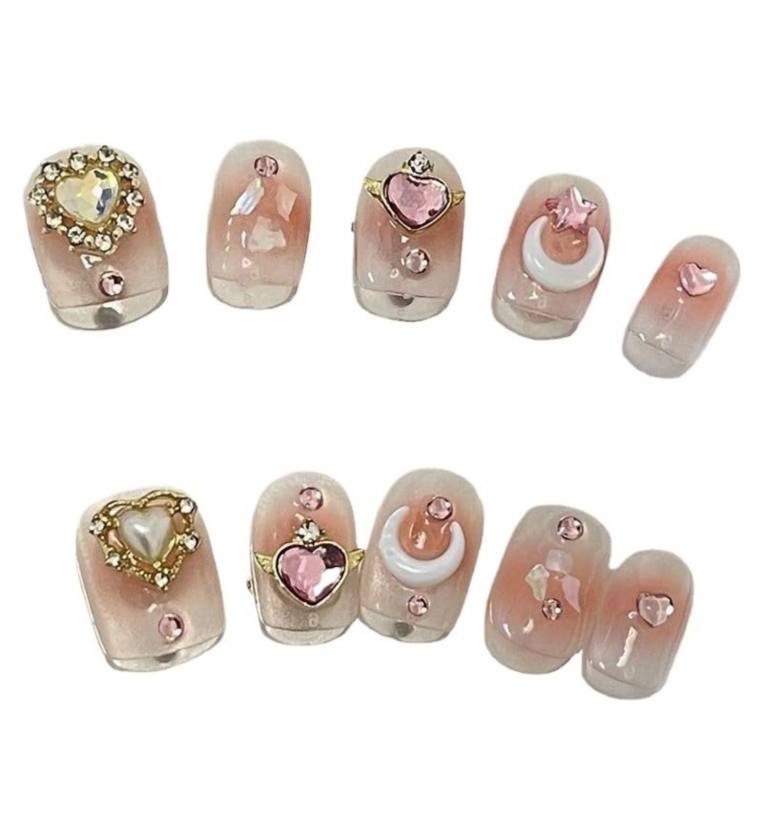 Handmade Wearing Nail Whitening Advanced Short Nail Design Detachable Teenage Heart Nail Pieces 10PCS (Size : L) 1 count (Pack of 1) - Buy Online on GoSupps.com