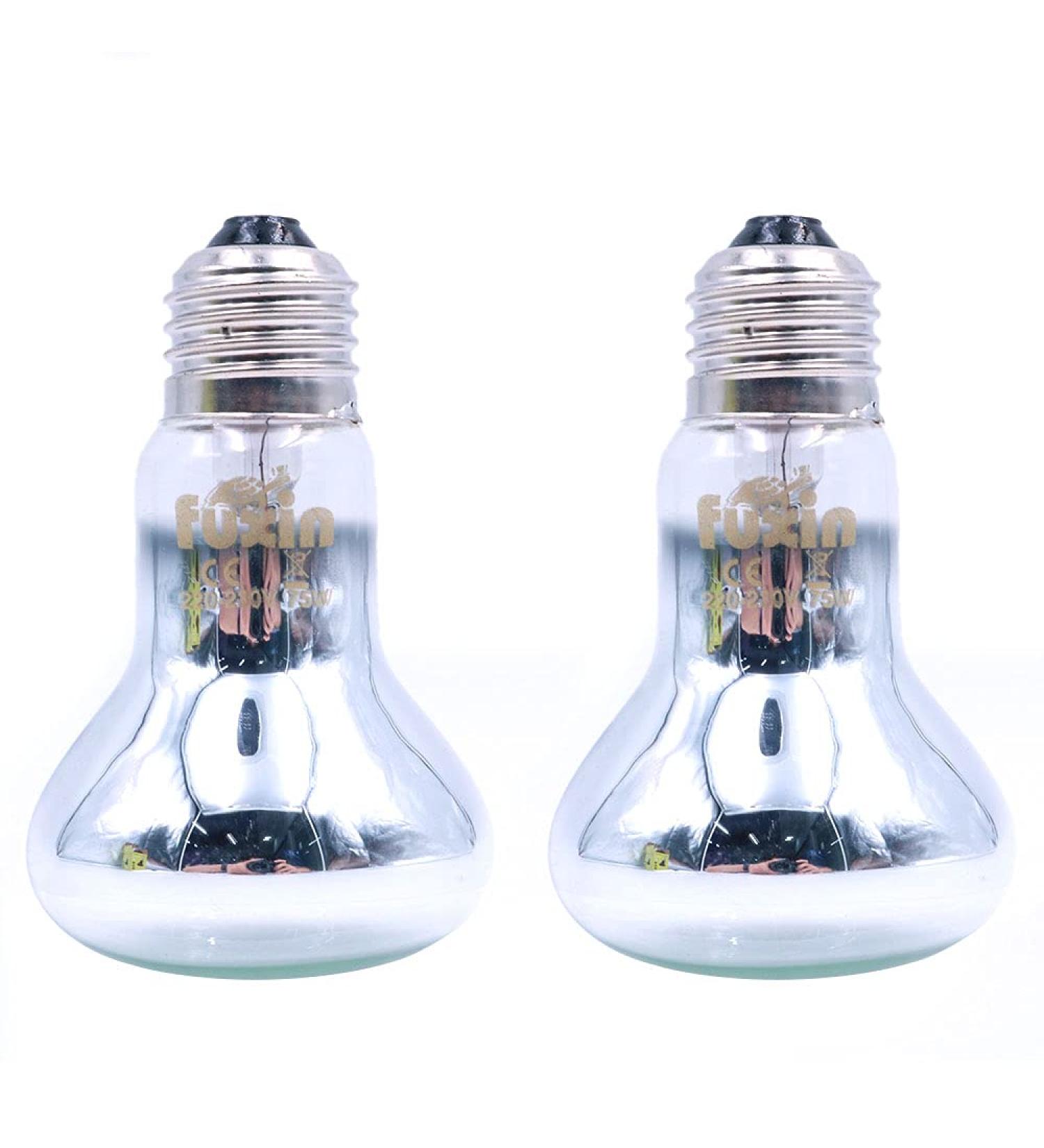 ANCLLO 2pcs Transparent Reptile Heating Bulbs Durable Infrared Heat Lamp Warming Light Bulb Pet Light for Reptile and Amphibian Lizard Tortoise Spider Snake Chameleon 220-230V(75W) - Buy Online on GoSupps.com