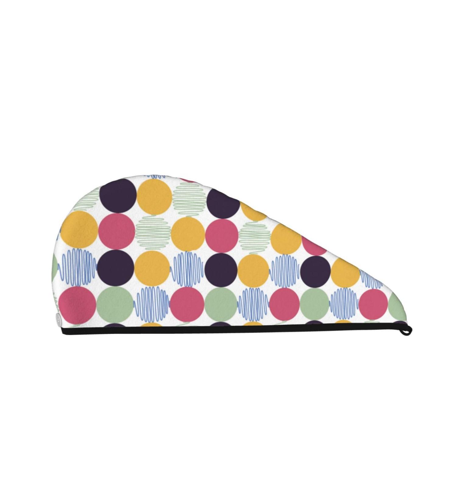 Polka Dot Microfiber Hair Towel | Super Absorbent Quick Dry Wrap for Women | Ideal for Long Curly & Thick Hair - Buy Online on GoSupps.com