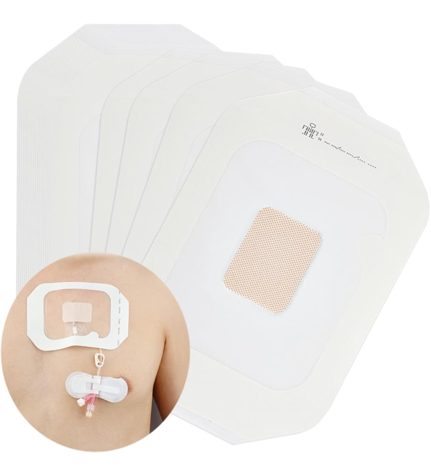Transparent Film Dressing | Waterproof Catheter Shower Cover & Chemo Port Protector | Wound Bandage Frame Style (4x4.75 Pack of 20) | International Shipping Available - Buy Online on GoSupps.com