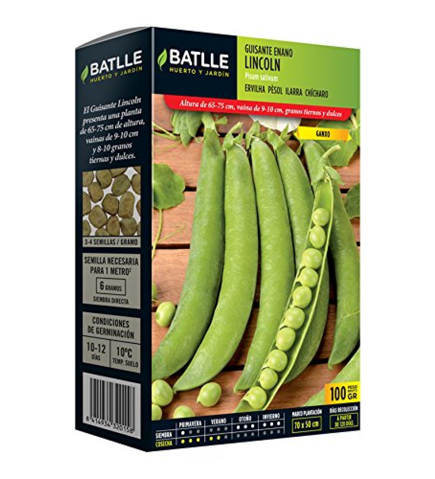 Semillas Batlle Small Dwarf Peas Lincoln 100g