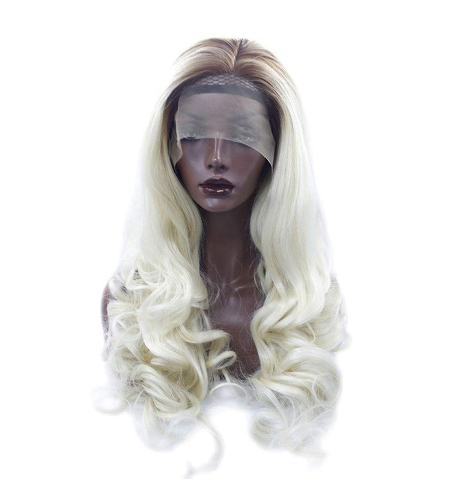 BGHJUE 24-Inch Natural Looking Long Wavy Synthetic Hair Lace Front Wig for Women - Heat Resistant Fiber Side Parting (Color: Photo Color) - Buy Online on GoSupps.com