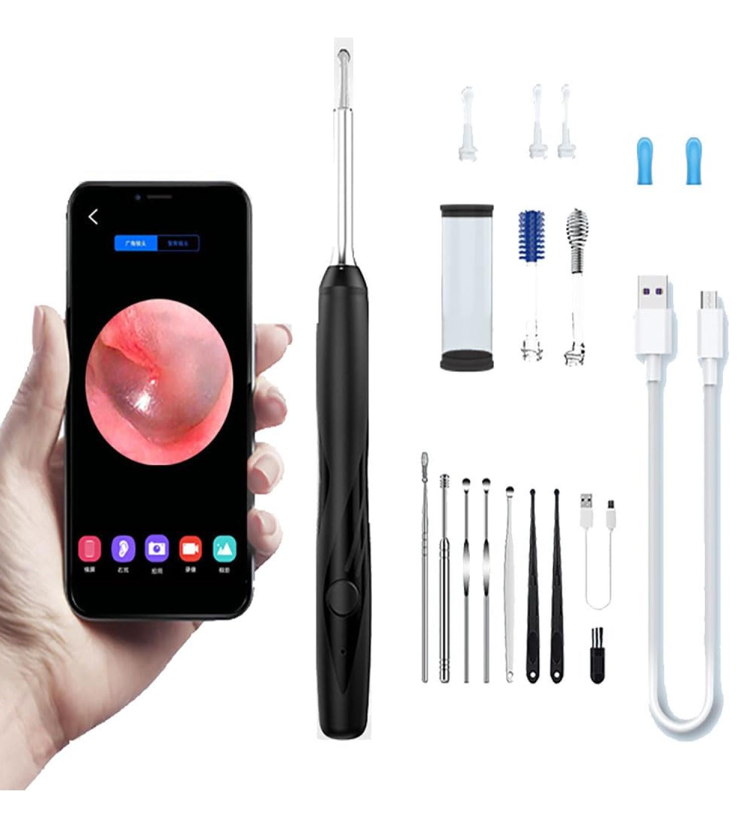 Ear Wax Removal Kit with Camera and Light - 1080P Ear Camera for iOS & Android - Includes 7 Silicone Ear Spoons and 2 Spiral Ear Wax Removers - Buy Online on GoSupps.com