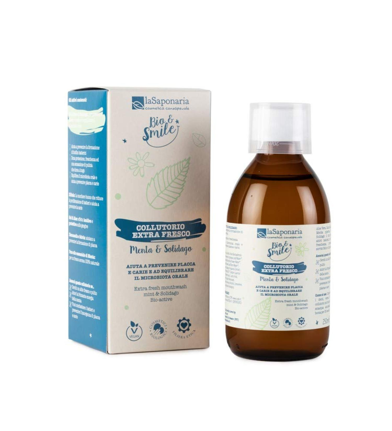 Mint and Solidago Organic mouthwash 250ml La Saponaria