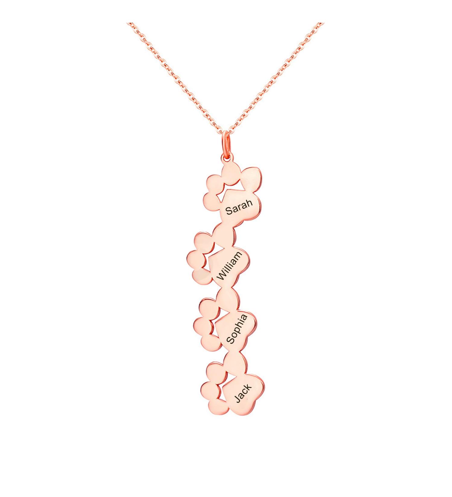 Exlarify Personalized Paw Print Memorial Necklace | Custom Dog Lover Jewelry | Pet Memorial Gift | Mother's Day Ros Gold Necklace - Buy Online on GoSupps.com