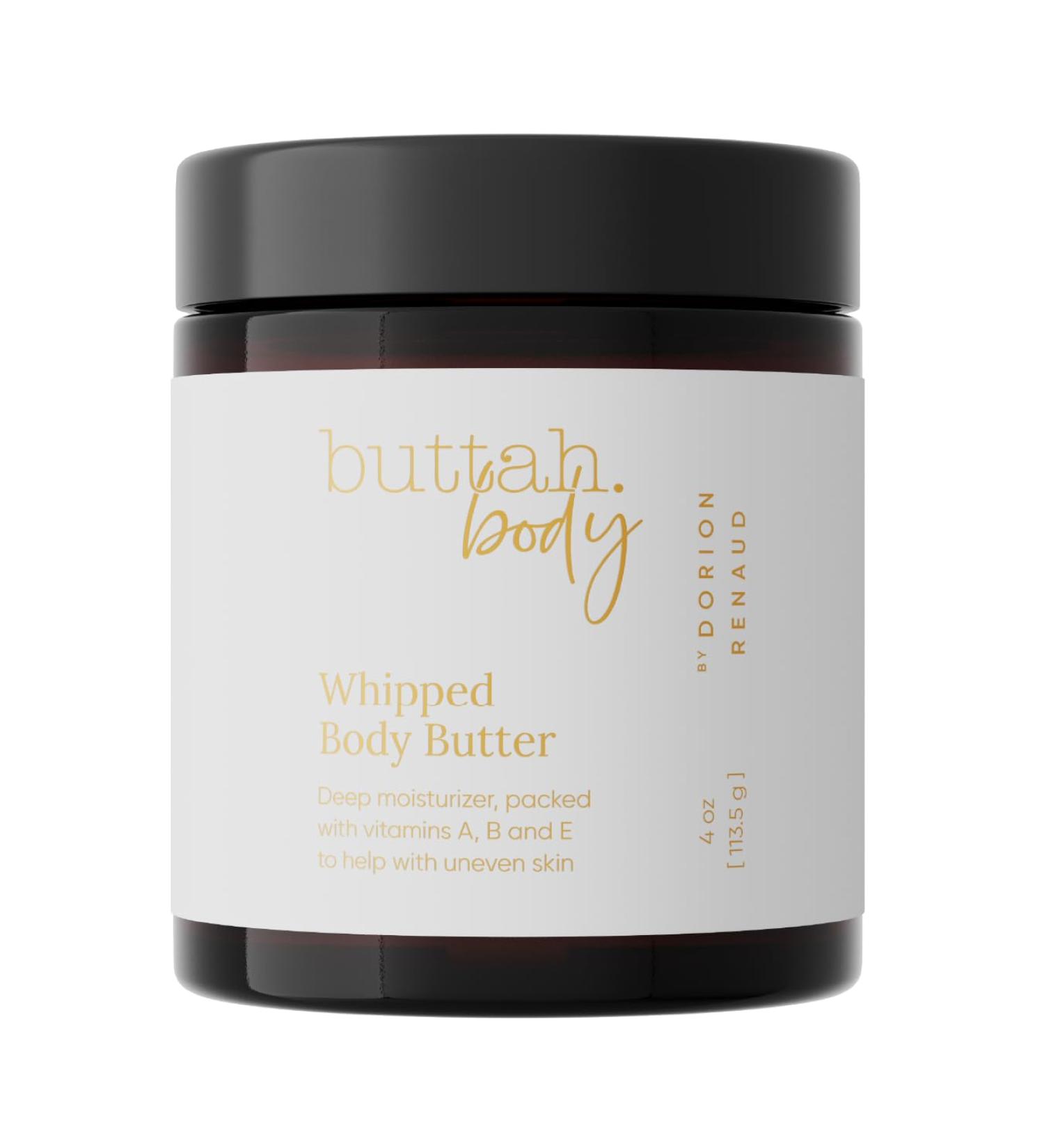 Buttah Skin Whipped Body Butter 4oz - 100% Natural & Organic - Pure Virgin Raw African Shea Butter - Moisturizer for Melanin Rich Skin - Black Owned Skincare - Buy Online on GoSupps.com