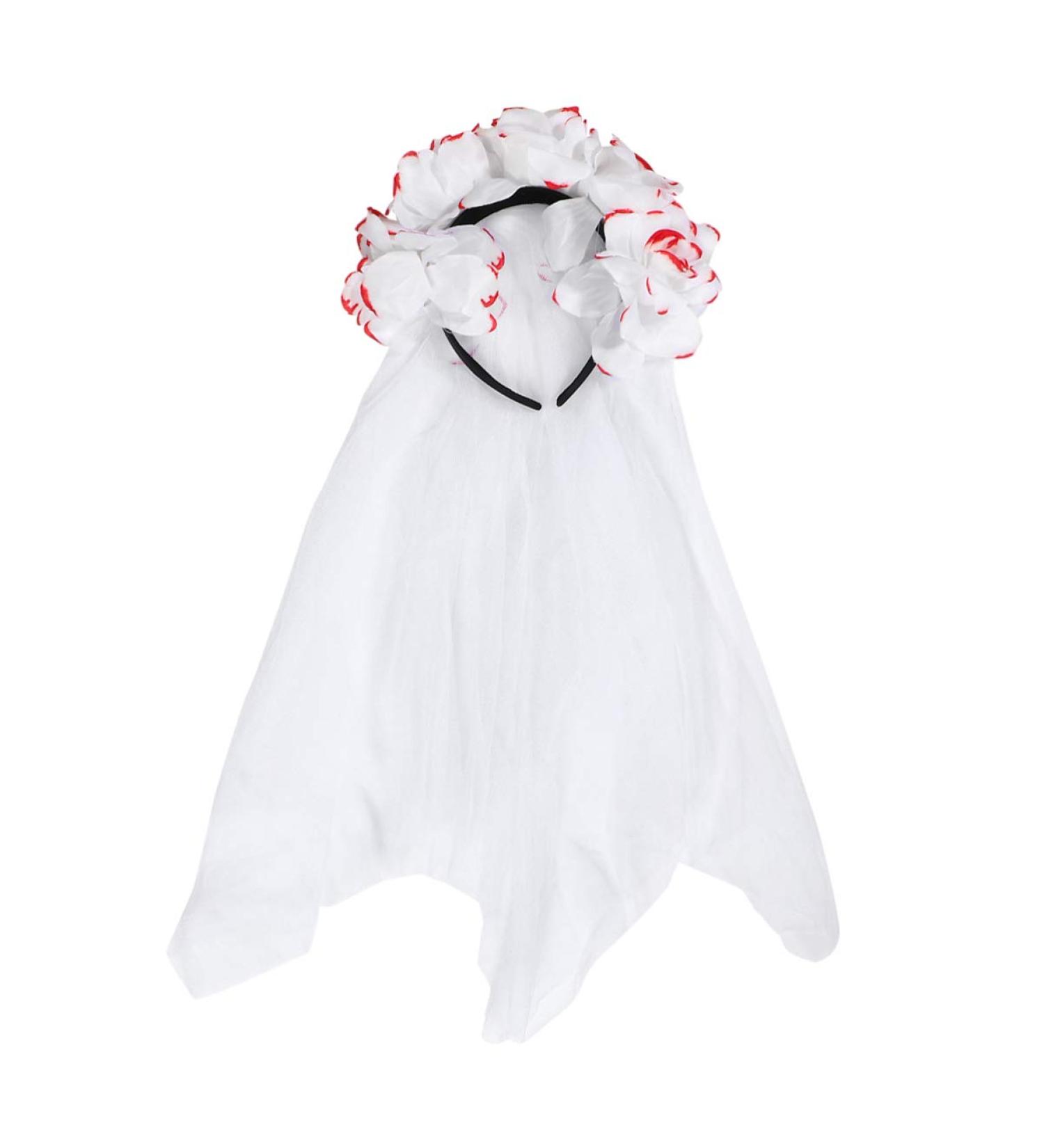 FRCOLOR Halloween Veil Headband Rose Flower Crown Veil Headpieces for Gothic Devil Masquerade Dress Up Accessories - Buy Online on GoSupps.com