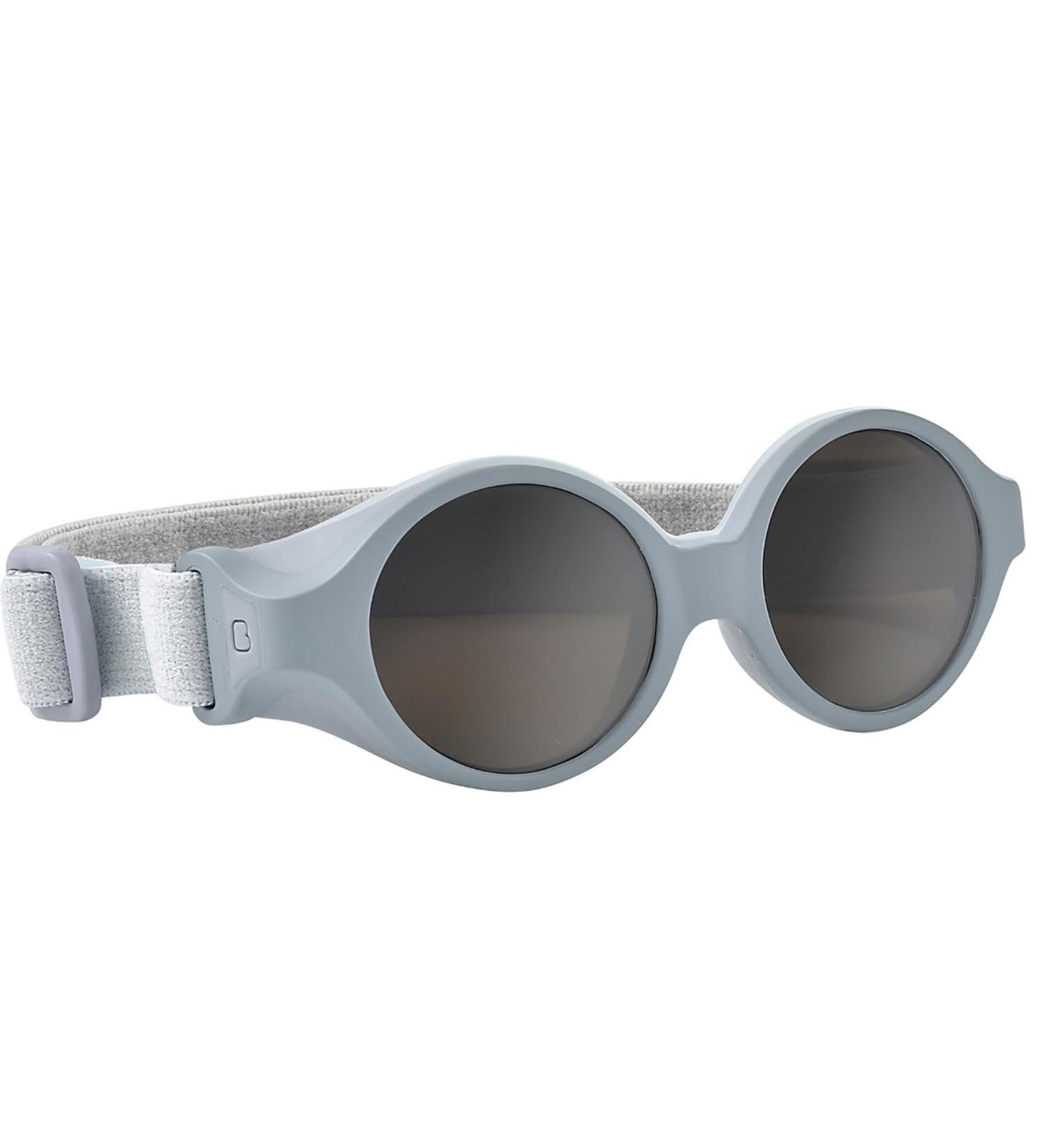 B ABA Baby Sunglasses 0-9 Months 100% UV Protection - CAT 4 Side Protection Optimal Comfort Adjustable Elastic Headband Pebble