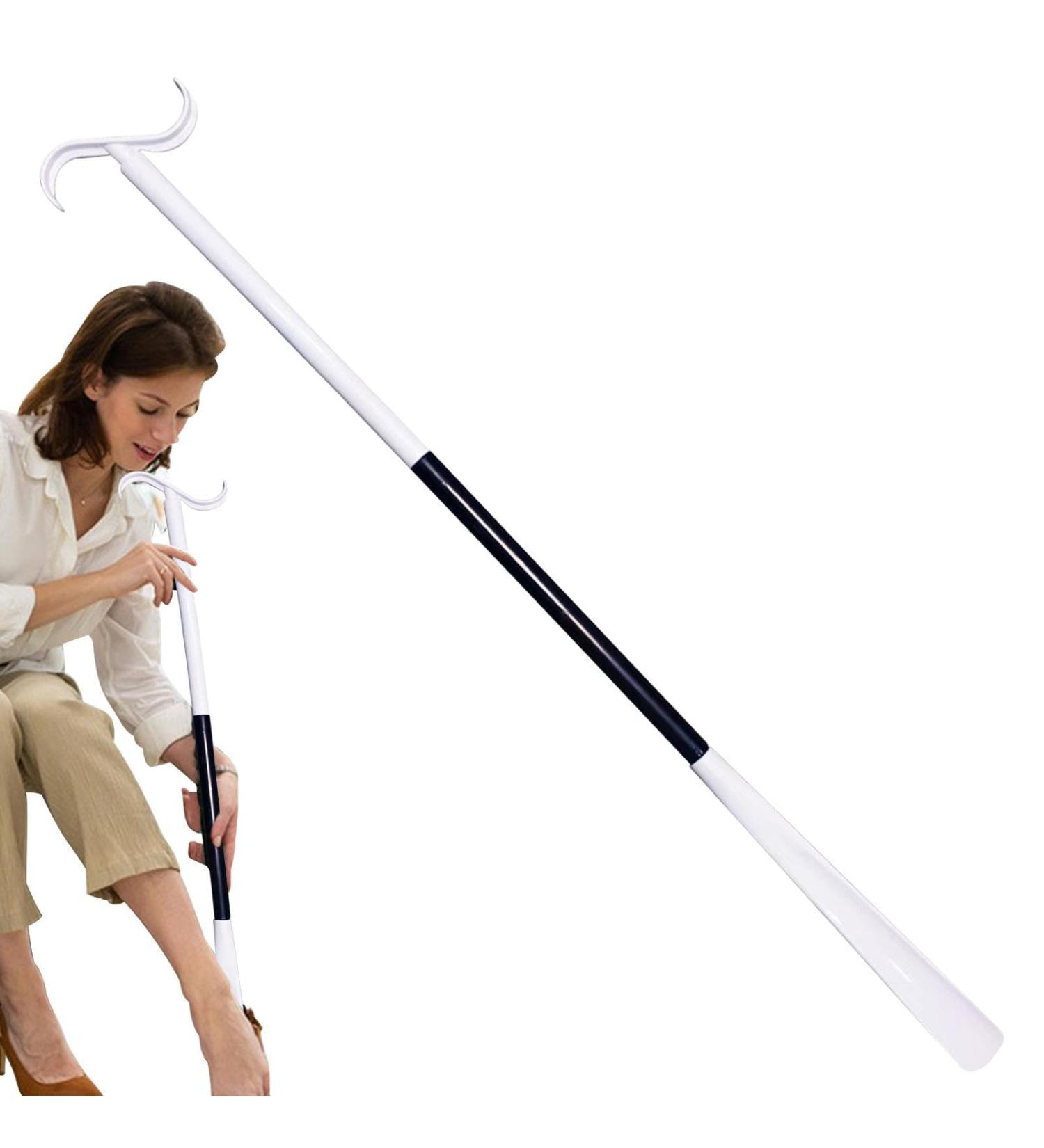 Jingling Sock Remover for Seniors | Sock Aid Device with Shoe Open Function & Removable Dressing Hooks | Black & White Multifunctional Leg Comfort Tool - Buy Online on GoSupps.com