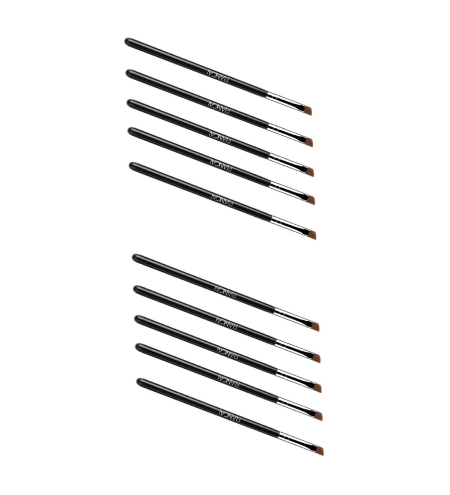 FOMIYES 10 Pcs Makeup Brush Eyeliner Makeup Tool Eyeliner Brush Cosmetic Eye Brush Girl Flat Brush 16x0.7cmx2pcs Blackx2pcs - Buy Online on GoSupps.com