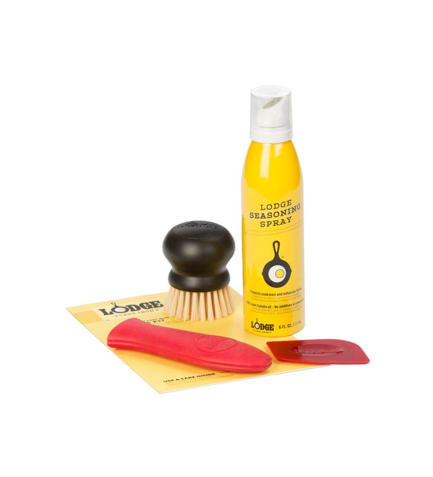 Lodge Seasoned Cast Iron Care Kit - 6oz - Complete Iron Care Set - Buy Online on GoSupps.com