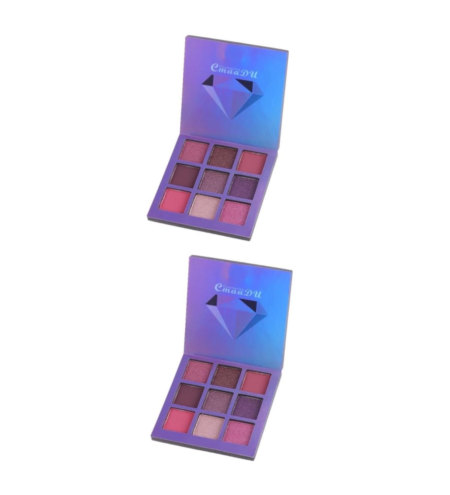 POPETPOP 2pcs 9 Matte Eyeshadow Shimmer Eyeshadow Women Eye Shadow Eyeshadow Palette Powder Eye Shadow Flash 1 count (Pack of 1) Purplex2pcs - Buy Online on GoSupps.com