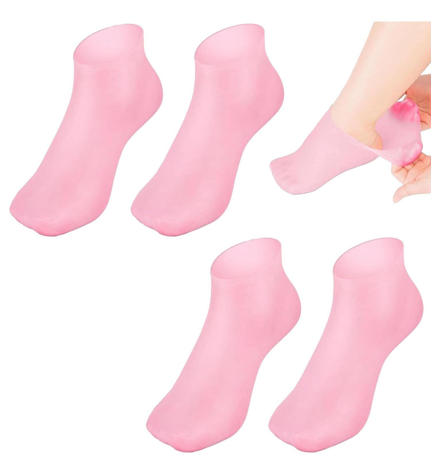 2 Pairs Silicone Socks for Women Moisturizing Socks Silicone Pedicure Socks Anti-Slip Silicone Socks for Repairing Cracked Heel Dry Feet Moisturizing Feet and Softening Rough Skin - Buy Online on GoSupps.com