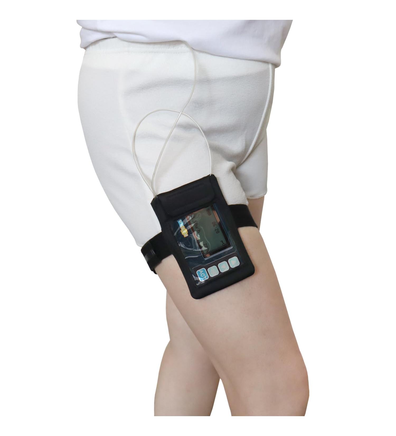 Insulin Pump Thigh Holder - Adjustable Diabetes Pump Pouch with Clear Window for Men & Women - Buy Online on GoSupps.com