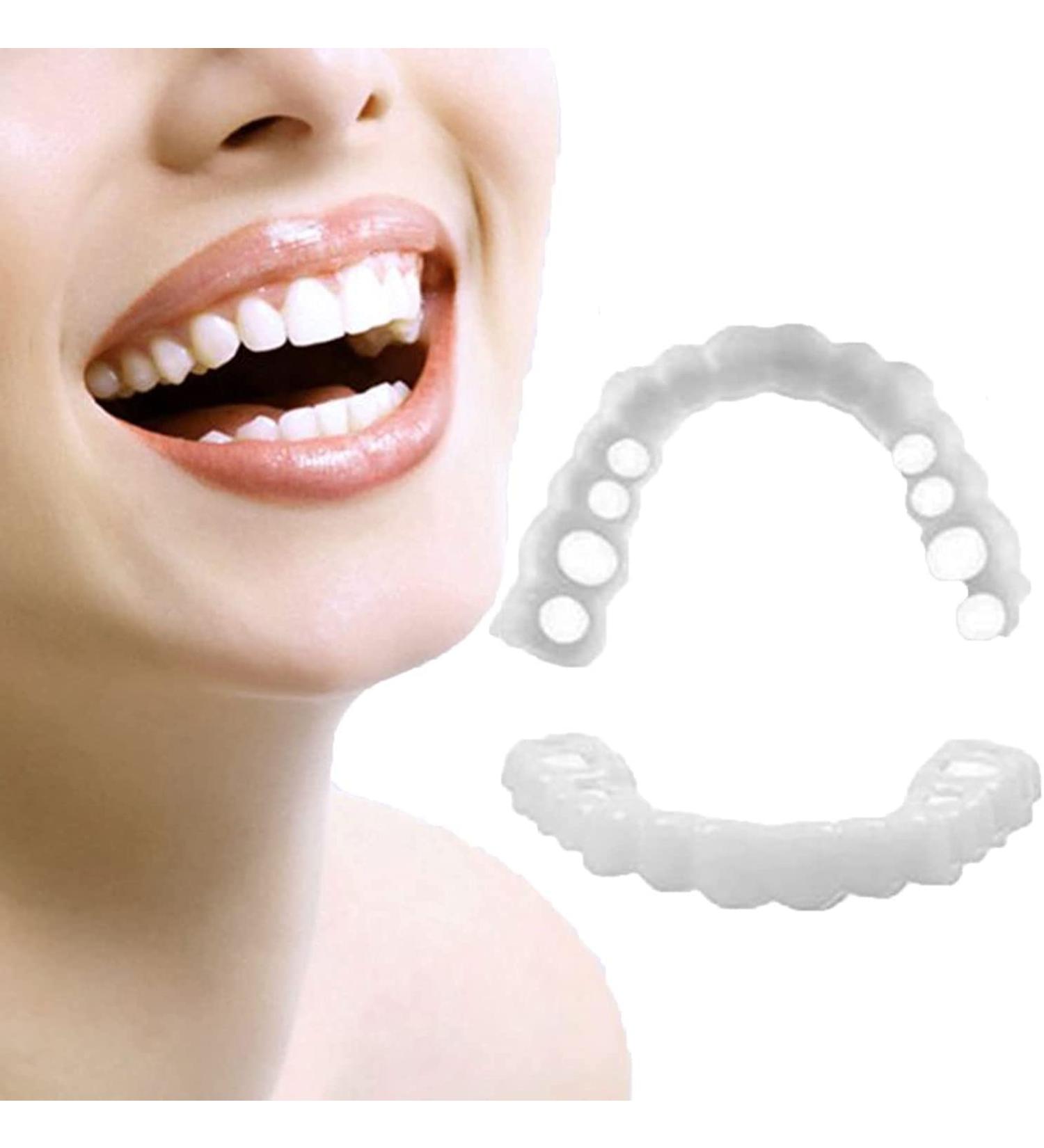 Customizable Instant Veneers for Men and Women - Temporary Fake Teeth for Smile Improvement, Braces and Whitening Substitute | Pack of 2 Pairs - Buy Online on GoSupps.com