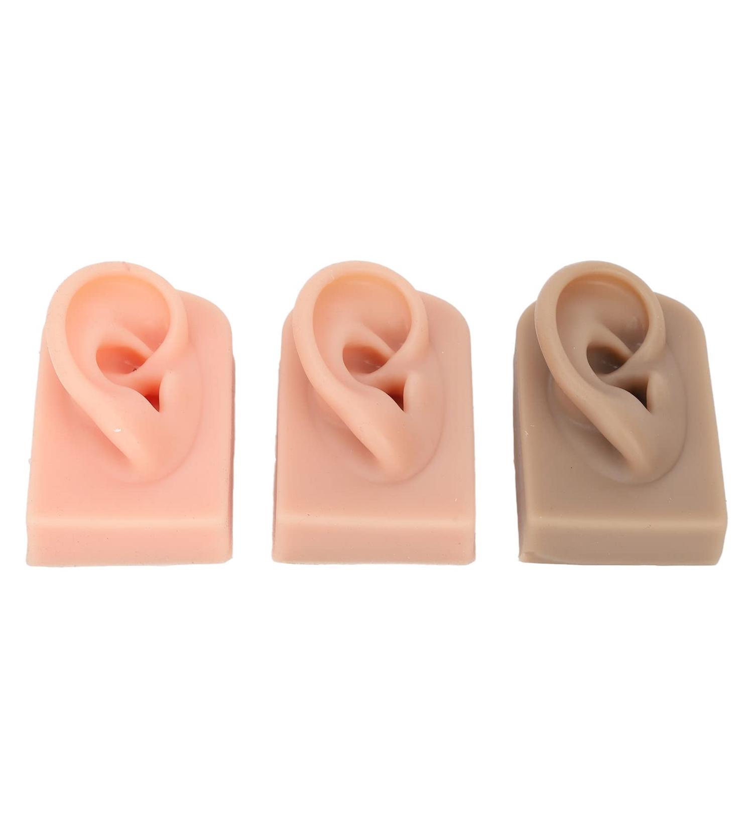 ZJchao 3Pcs Silicone Ear Model - 3 Colors Soft & Flexible Right Ear Simulation Display Props - Buy Online on GoSupps.com