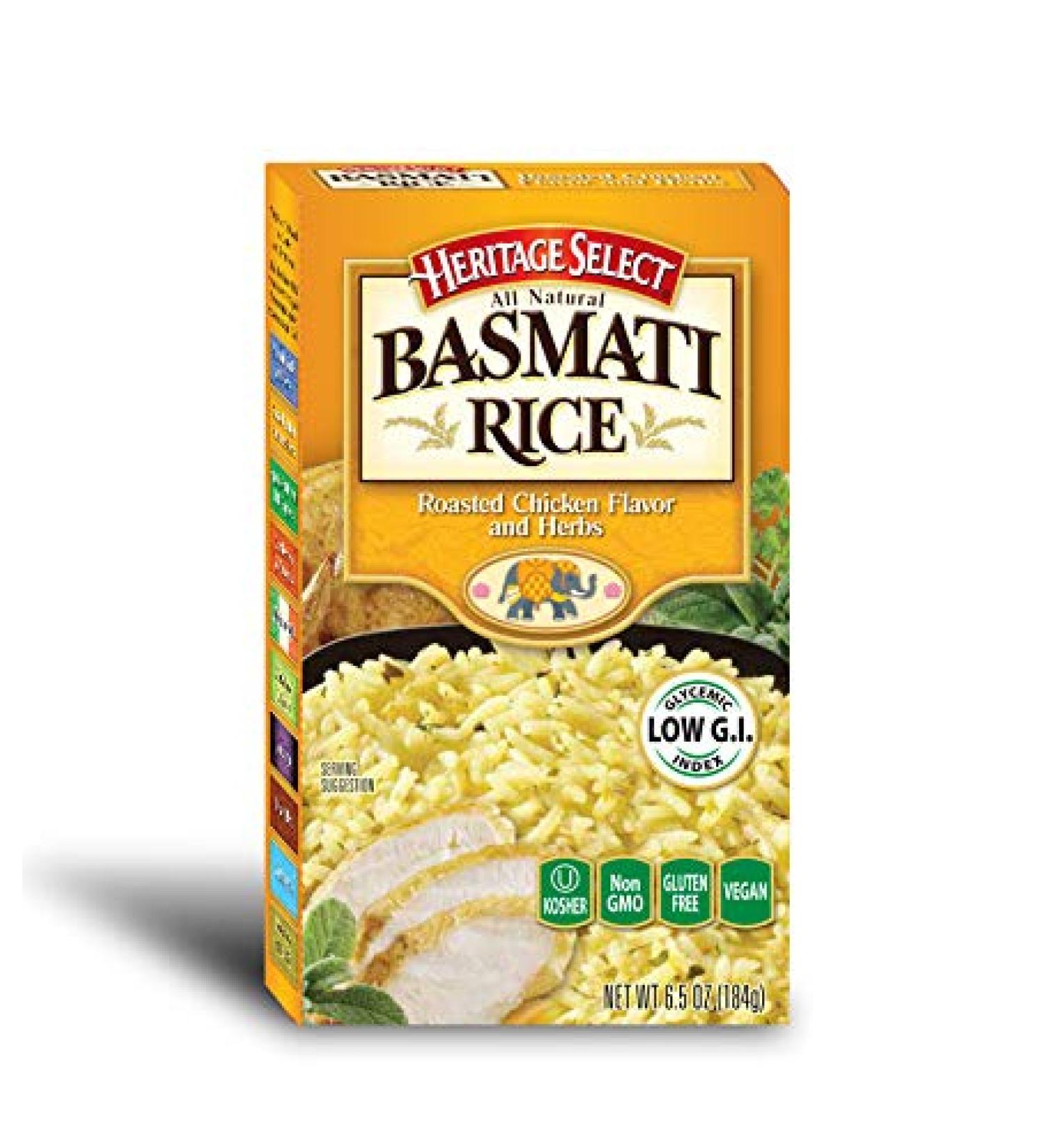 Heritage Select Premium Basmati Rice - Roasted Chicken & Herbs 6.5oz Box (6-Pack) - Buy Online on GoSupps.com