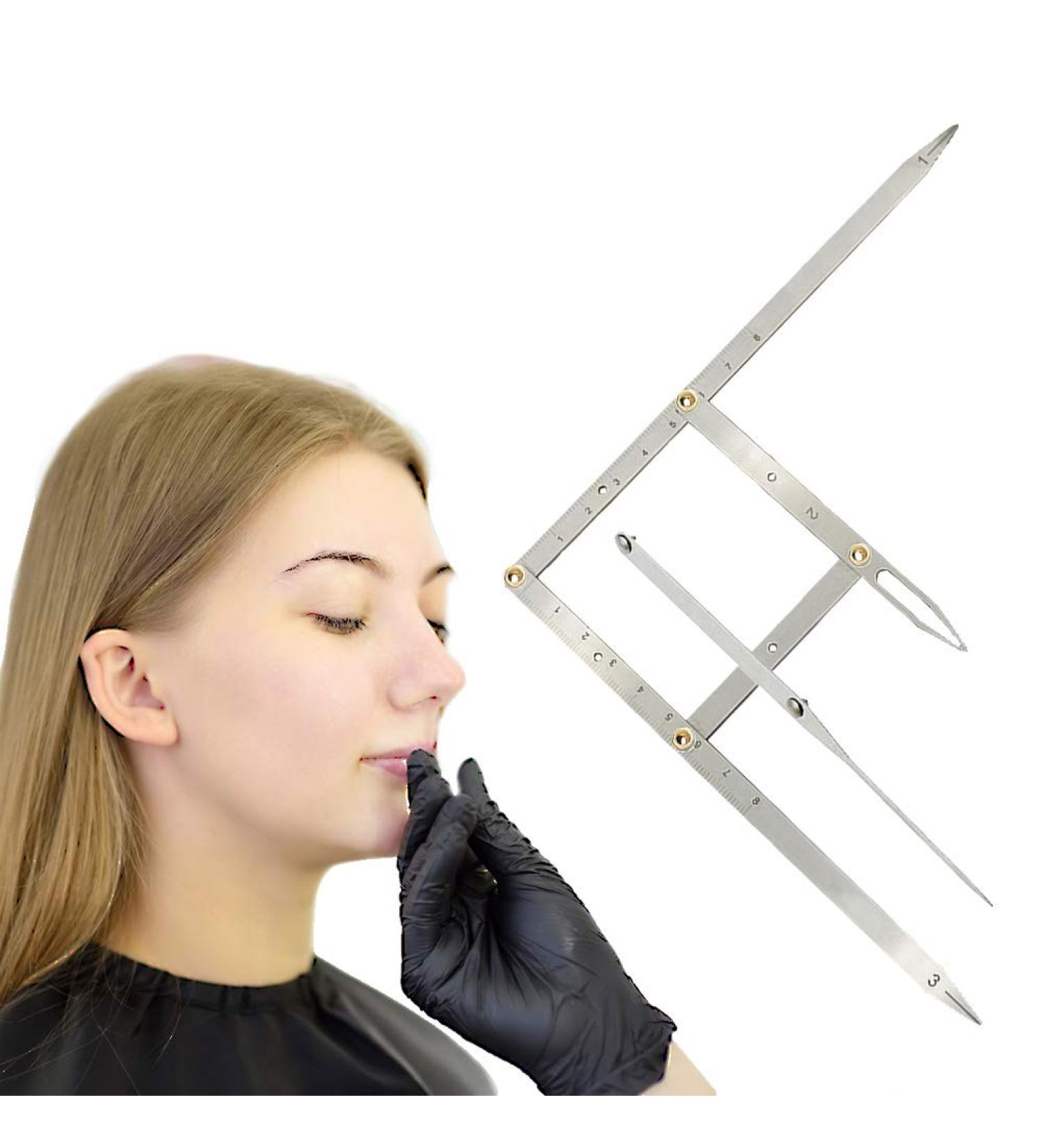 Gold Ratio Eyebrow Measure Ruler Stencil Tool - Stainless Steel - Buy Online on GoSupps.com