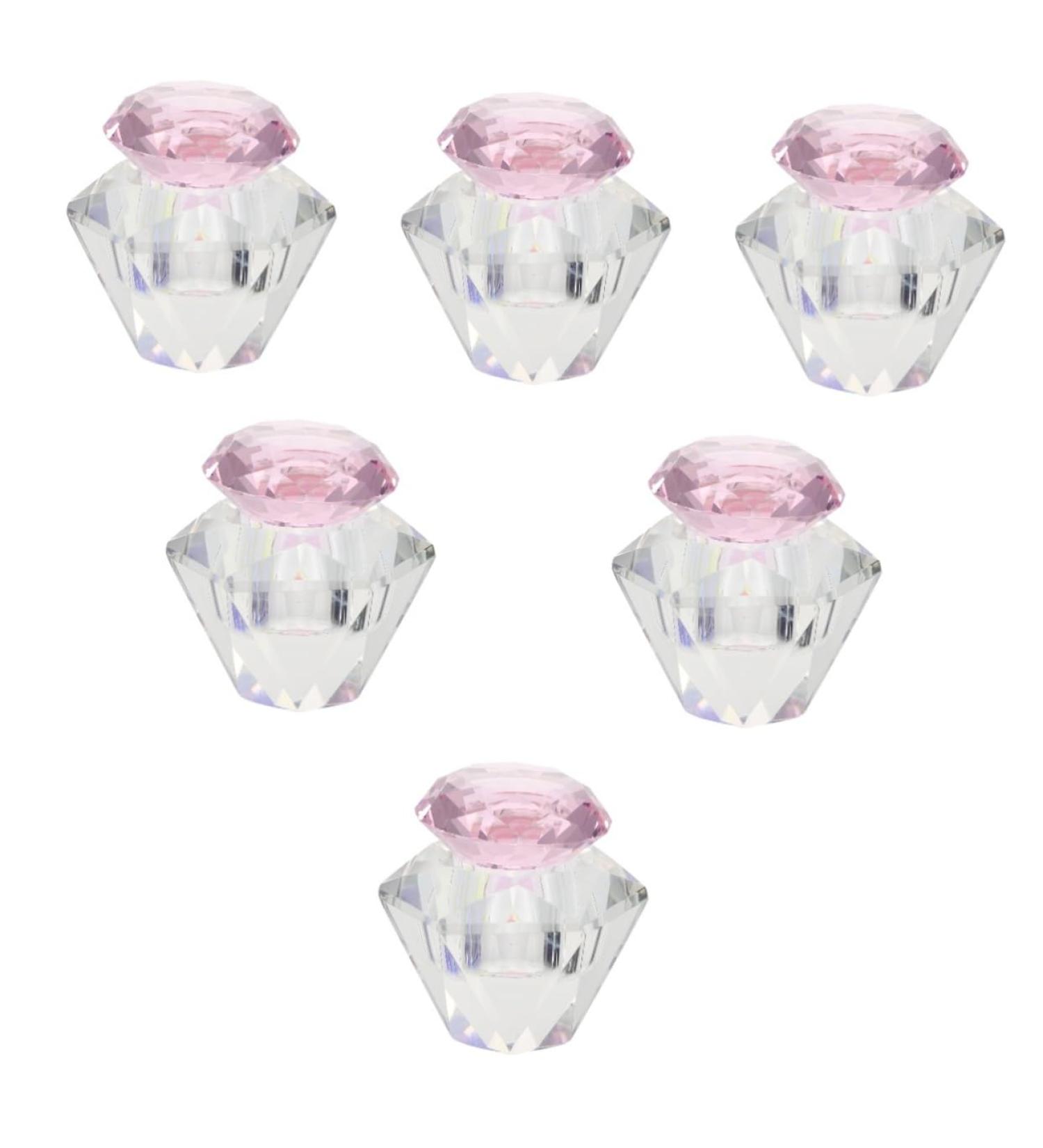 minkissy 6 Pcs Nail Art Crystal Cup Flower Dappen Dish Diamond Dappen Dish Dappen Dish for Nails Nail Powder Dish Crystal Dappen Dish Cups Nail Dappen Dish White Crystal Glass Dish Manicure 5.5x5.5cmx6pcs Pinkx6pcs - Buy Online on GoSupps.com