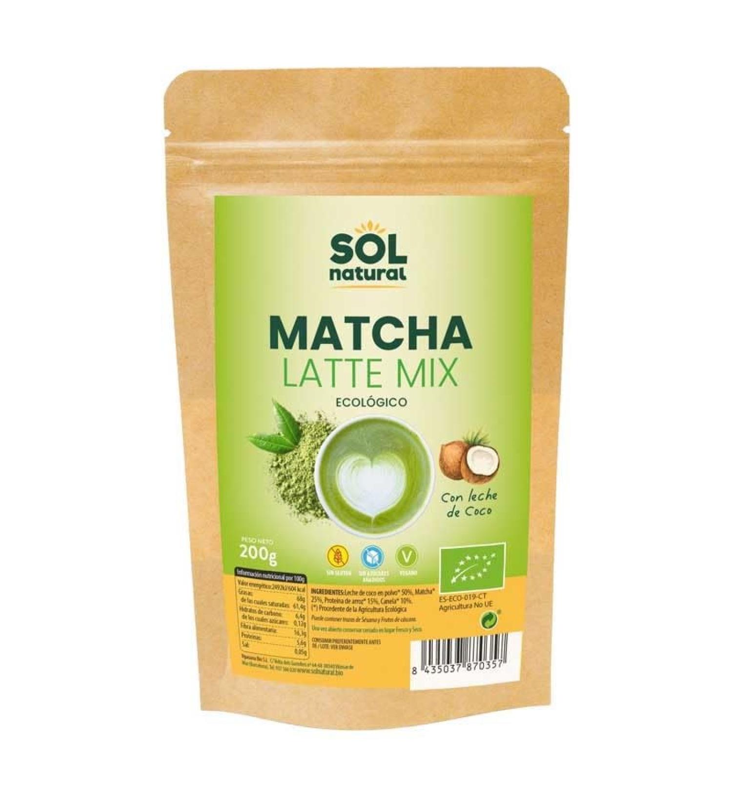 SOLNATURAL Matcha latte mix bio 200 g Sol Natural