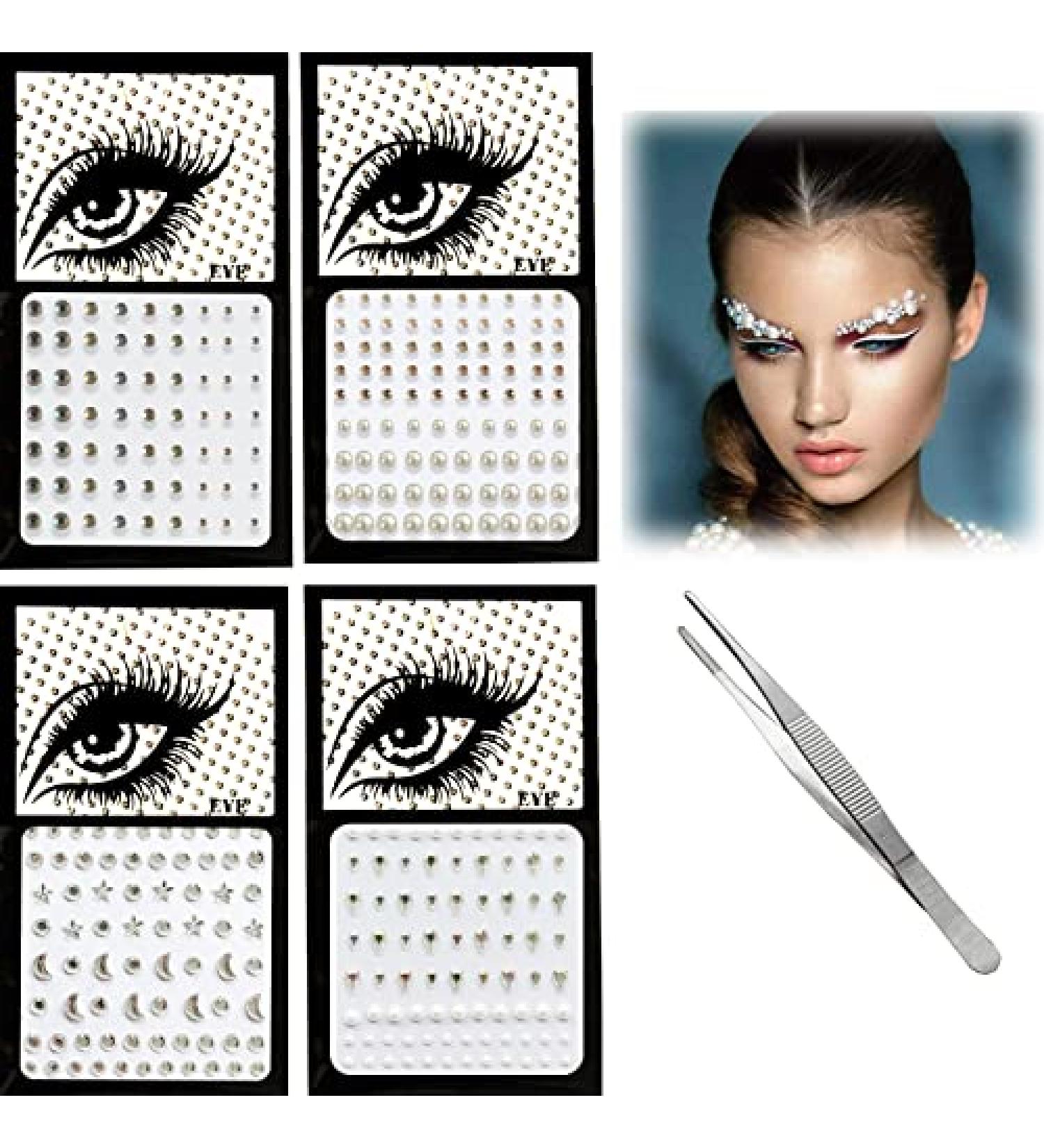 4 Sheets Eye Body Face Gems Rhinestone Stickers Self Adhesive Face Jewels Crystals Rainbow Pearl Body Nail Eye Face Gems Makeup Stick Jewelry for Body Art Skin Eye Nail Decoration Rave Festival Party - Buy Online on GoSupps.com