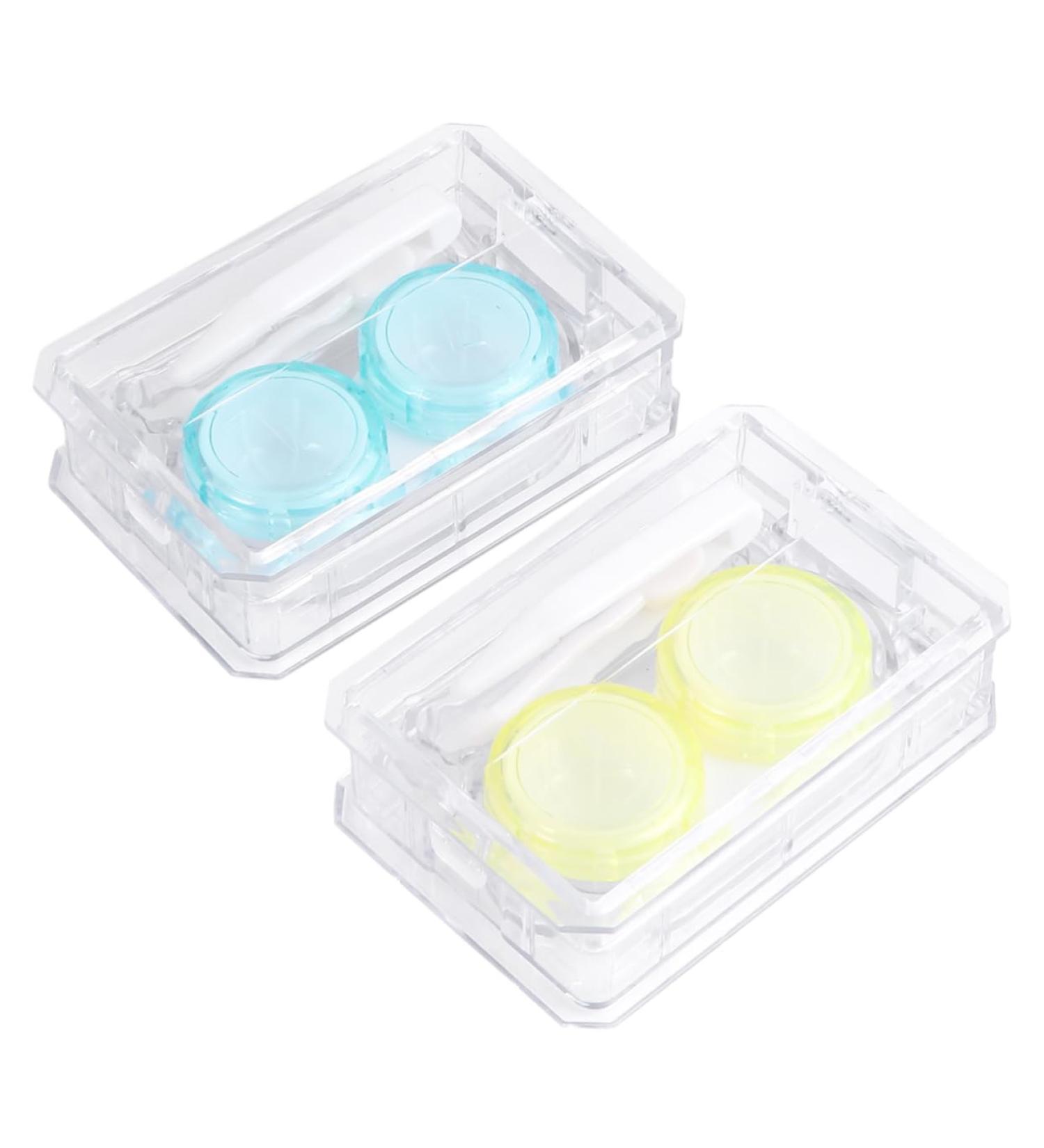 Homsfou Mini Container for Colored Contact Lenses - Japanese Style Lens Case with Mirror Blue Eye Contact Lens Cleaning Box (1.8x5cm) - Buy Online on GoSupps.com