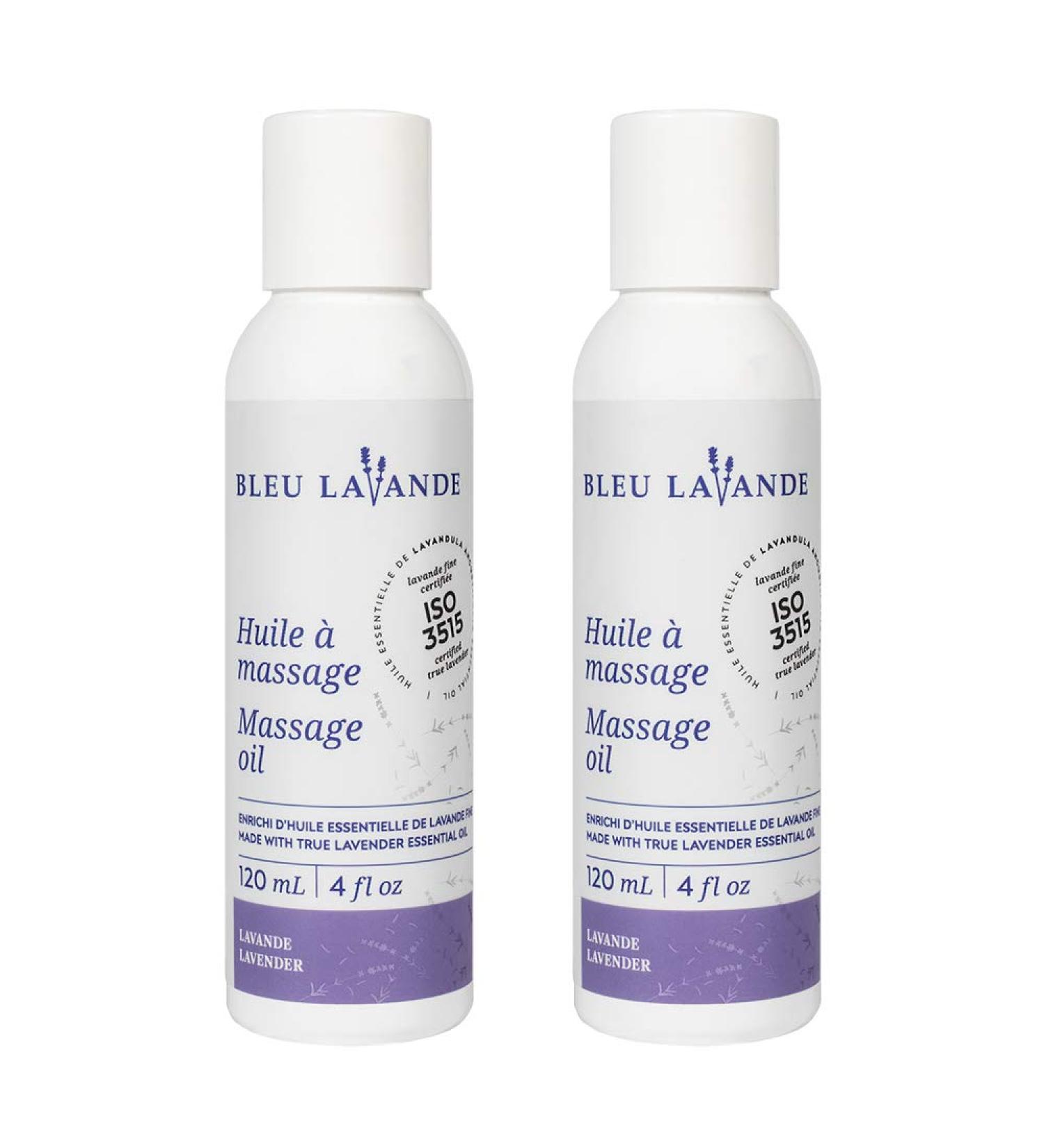 Buy Bleu Lavande 2 Pack Natural Lavender Massage Oil - 100% Pure Vegan Cruelty-Free No Artificial Fragrances - 2X 4 Fl Oz - Buy Online on GoSupps.com