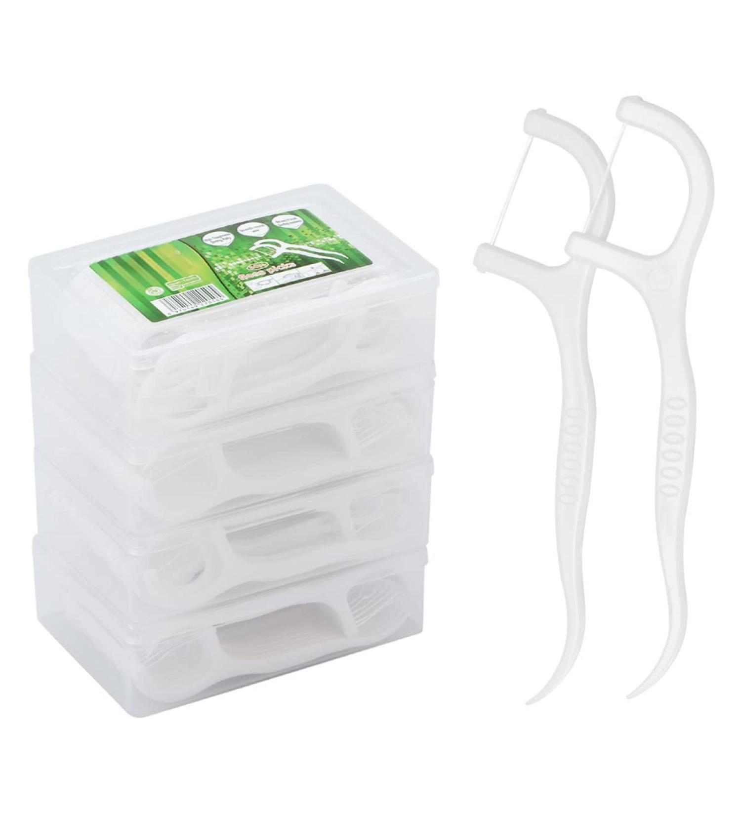 200 Dental Floss Sticks with Toothpick Holder | Y-Shaped Interdental Flossers | Premium Dental Care - Buy Online on GoSupps.com