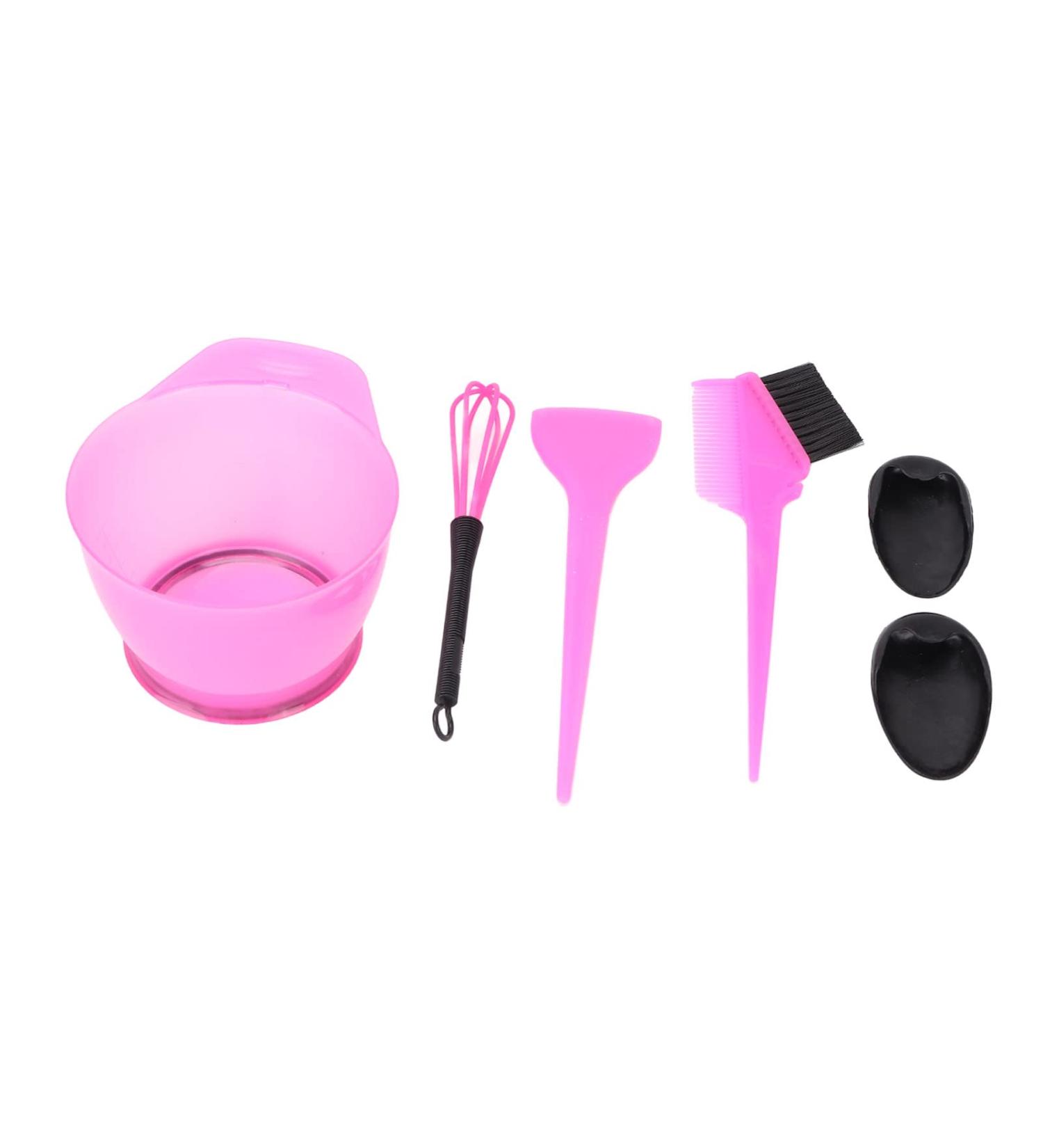 Professional Hair Dyeing Kit with Brush Mixing Bowl & Ear Covers - Portable Salon Tools (Pink) - Buy Online on GoSupps.com
