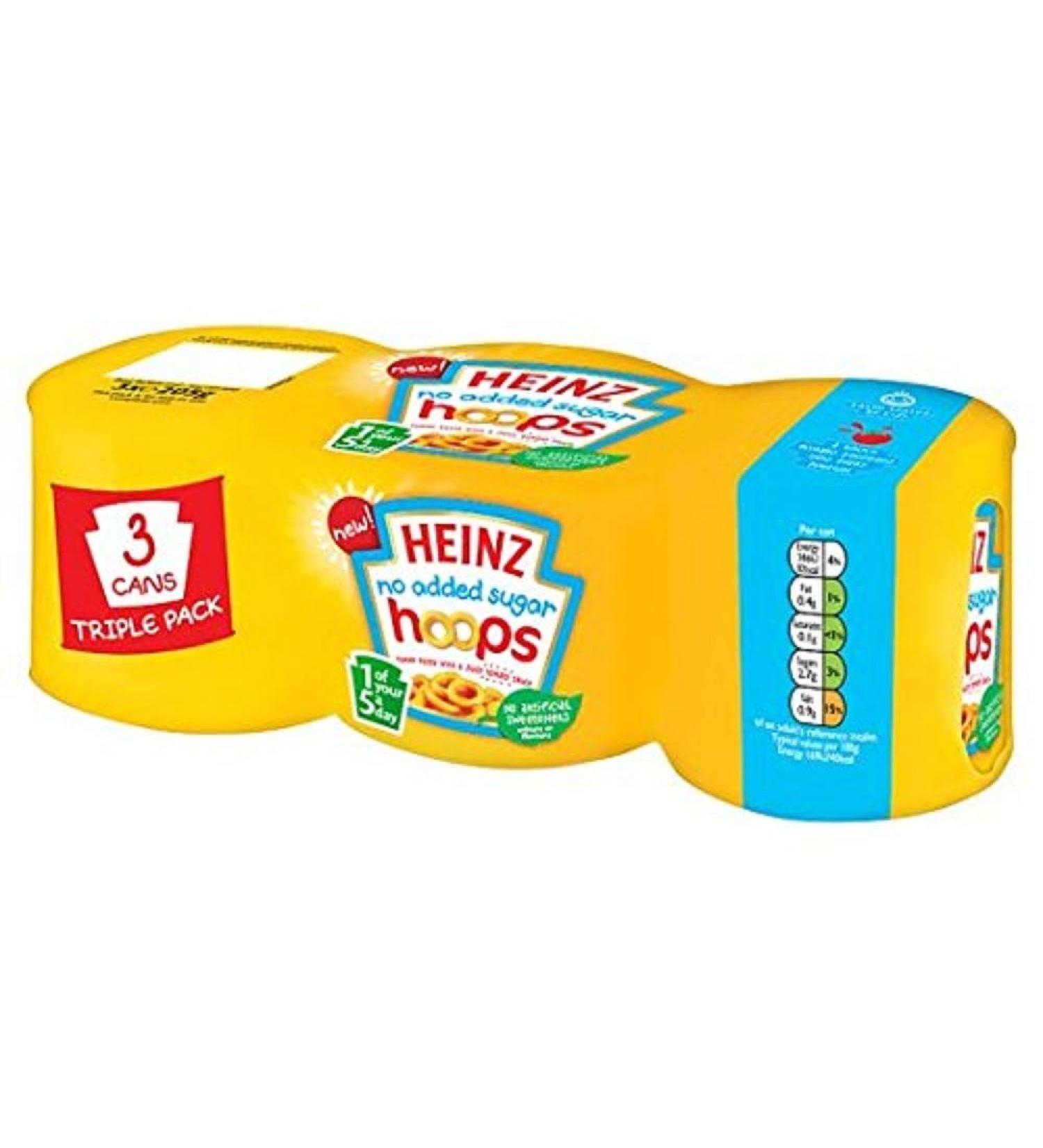Heinz Hoops No Sugar Added 3 x 205 g
