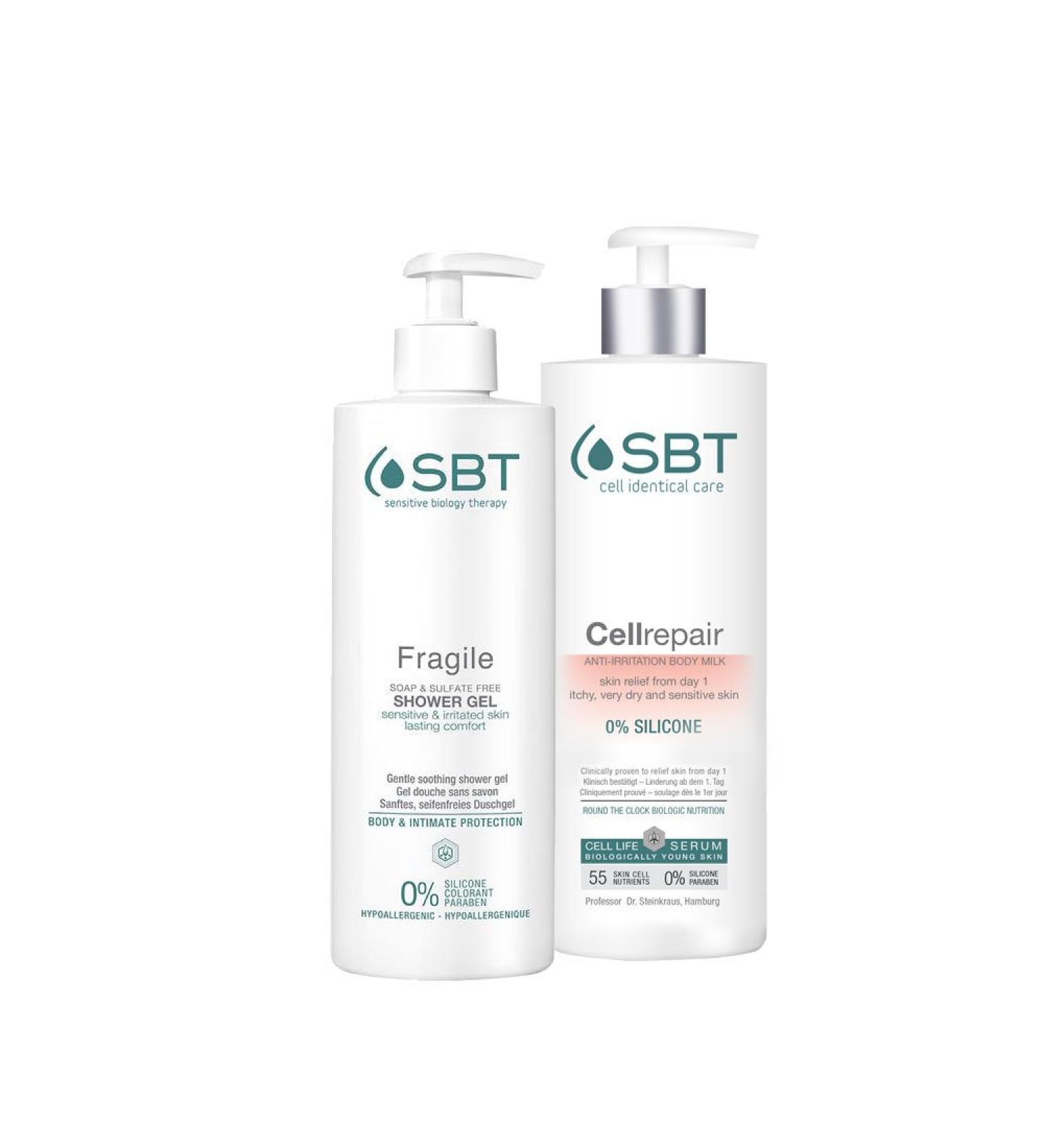 SBT Sensitive Biology Therapy Cellrepair Body Milk + Cellrepair Shower Gel Limited Edition