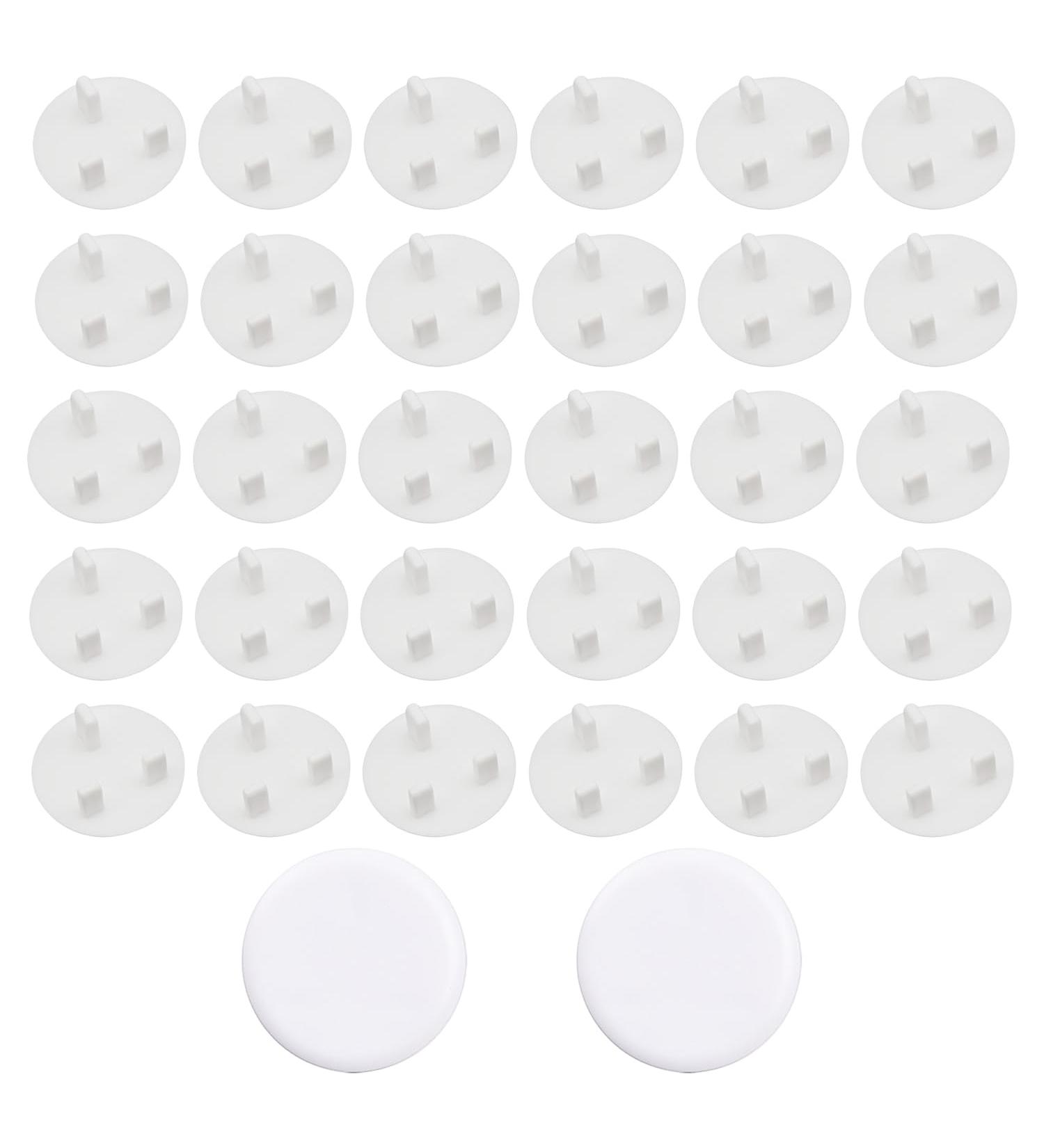 SYEYCW 32 Pcs Child Safety Plug Socket Covers - UK White Outlet Protectors for Home and School - Buy Online on GoSupps.com
