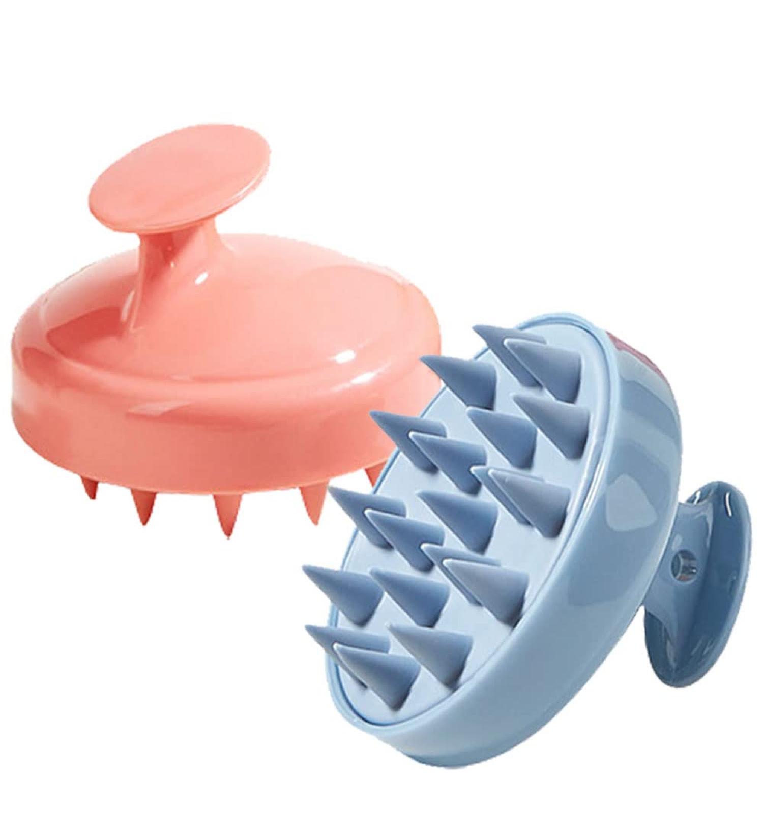 Hair Massage Brush Set - 2PC Silicone Scalp Stimulator for Root Care & Hair Growth - Blue - Buy Online on GoSupps.com