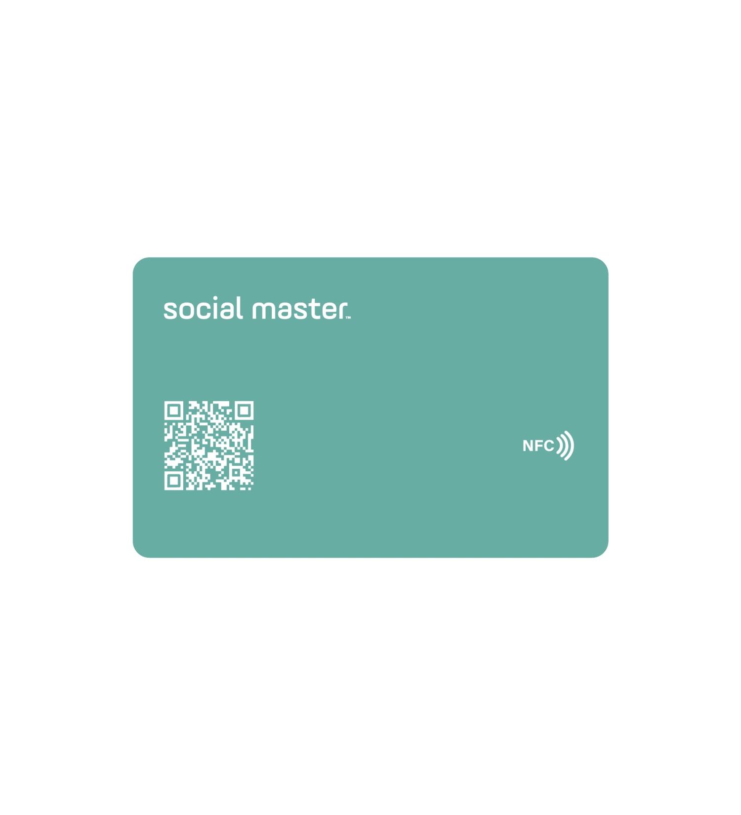 NFC Business Card - Social Master Digital Plastic Wallet Sized Card for Instant Contact & Social Media Sharing - iOS & Android Compatible (Aqua White) - Buy Online on GoSupps.com