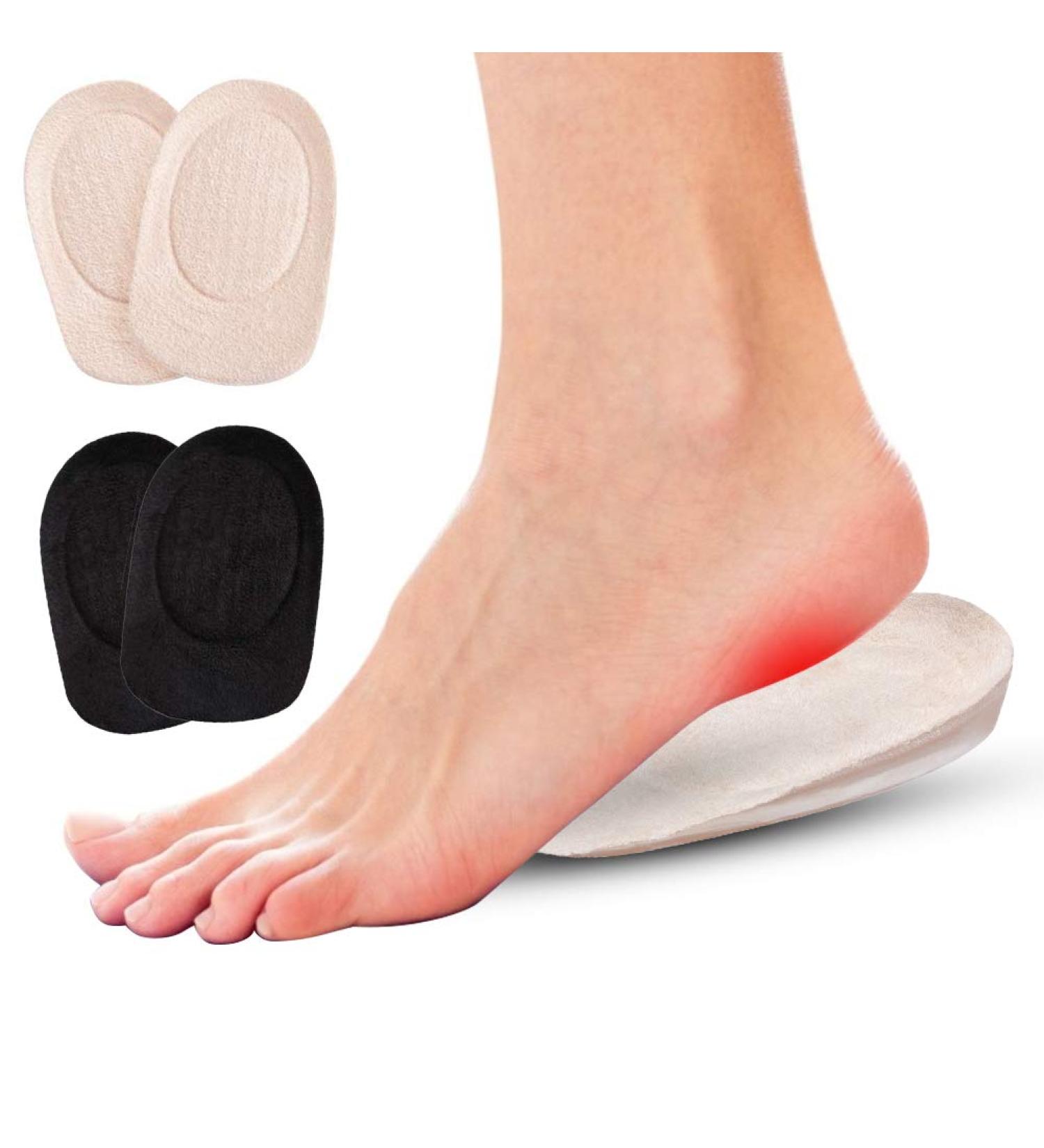 Haofy Heel Pillow Cushion Gel 2 Pairs of Heel Spur Inserts for Plantar Fasciitis & Achilles Tendon Relief 7mm Silicone Heel Protection for Men | 4 Pieces - Buy Online on GoSupps.com