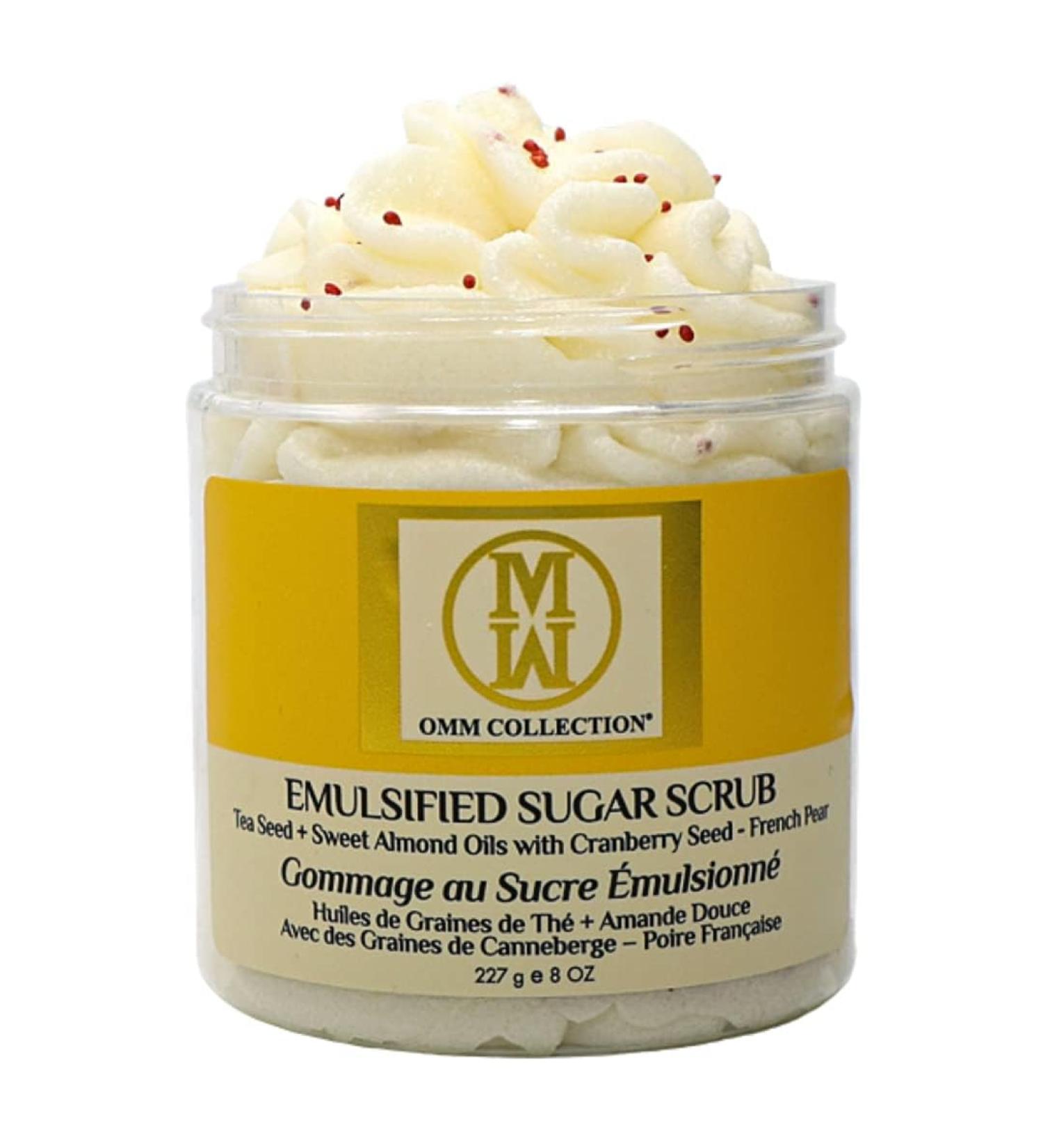 Natural French Pear Exfoliating Sugar Scrub -Exfoliating Body Scrub Hand Scrub & leg scrub Deep Cleansing & hydrating - Nourishing Moisturizing & Exfoliating Skin