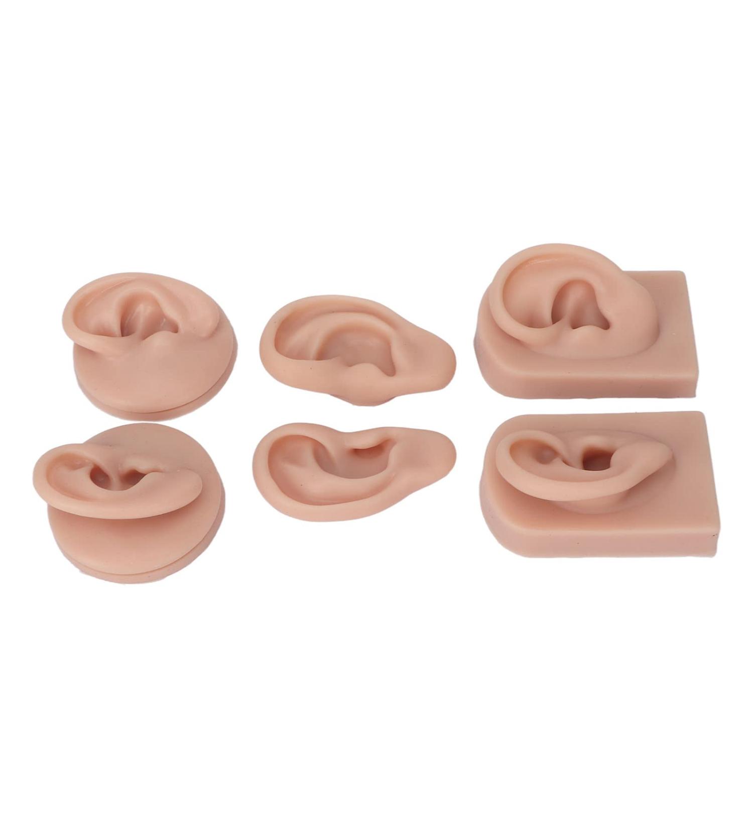 Silicone Ear Model 3 Pairs | High Simulation Human Ear | Reusable for Acupuncture Training | Medium Skin Color - Buy Online on GoSupps.com