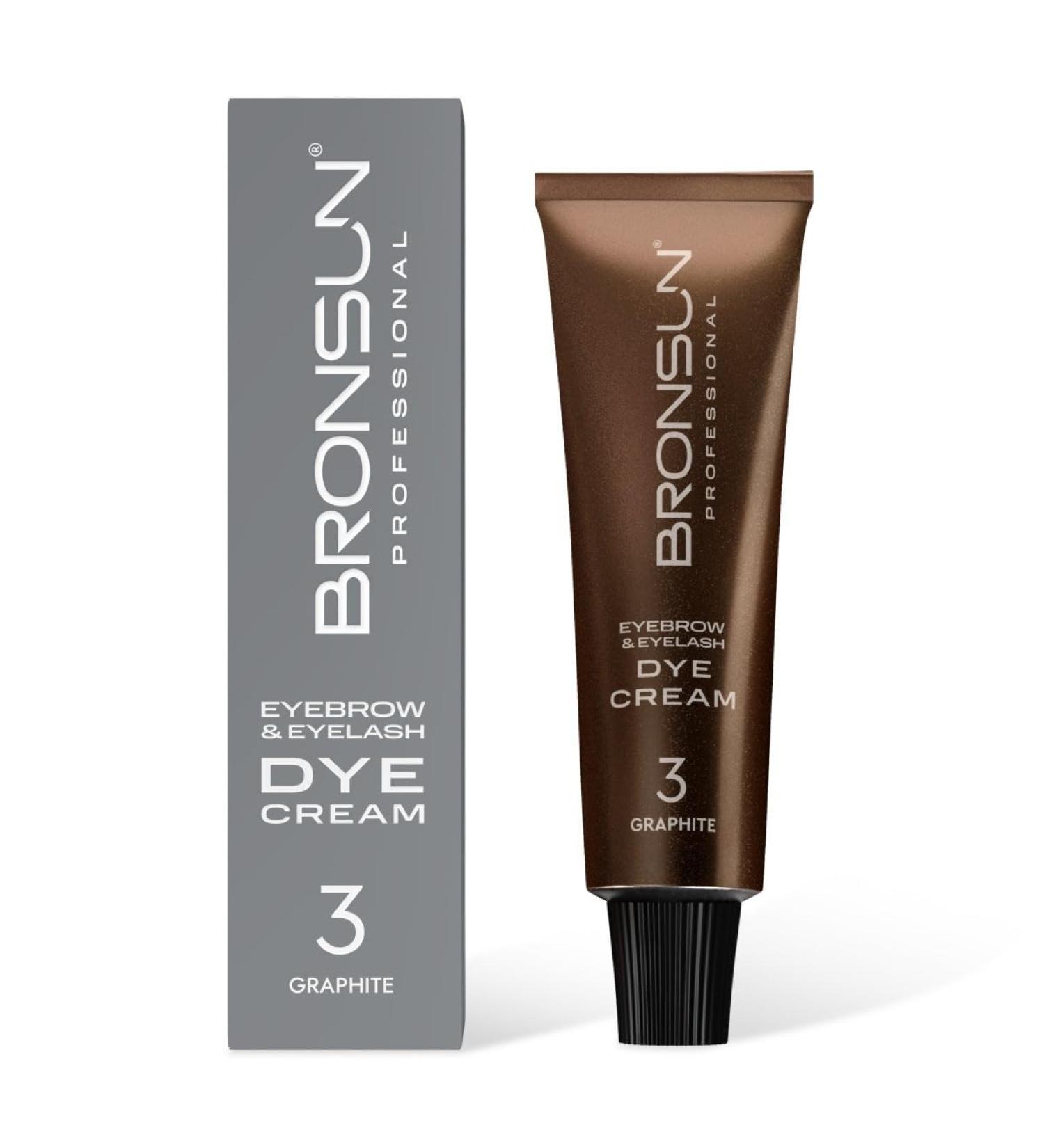 BRONSUN Cr me Teinture pour Cils et Sourcils | Couleur Intense et Longue Tenue | Formule Douce Sans Ammoniaque | Avec K ratine Soie et Vitamine E | Graphite 3 15 ml