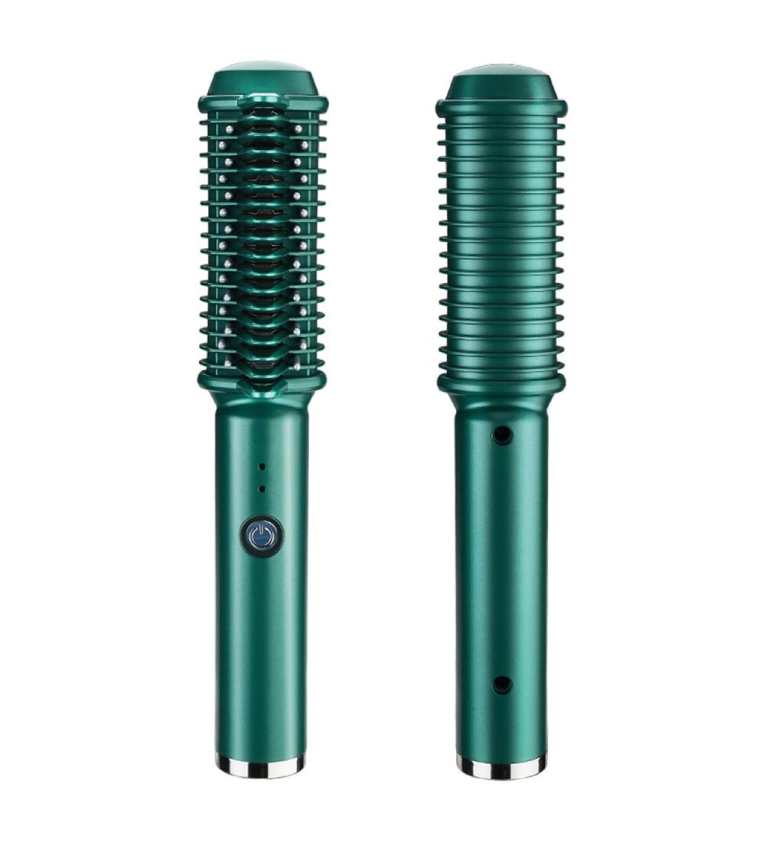Buy Electric Hair Straightener Comb RC-208 - USB Charging Ceramic Curler (Green) | International Shipping Available - Buy Online on GoSupps.com