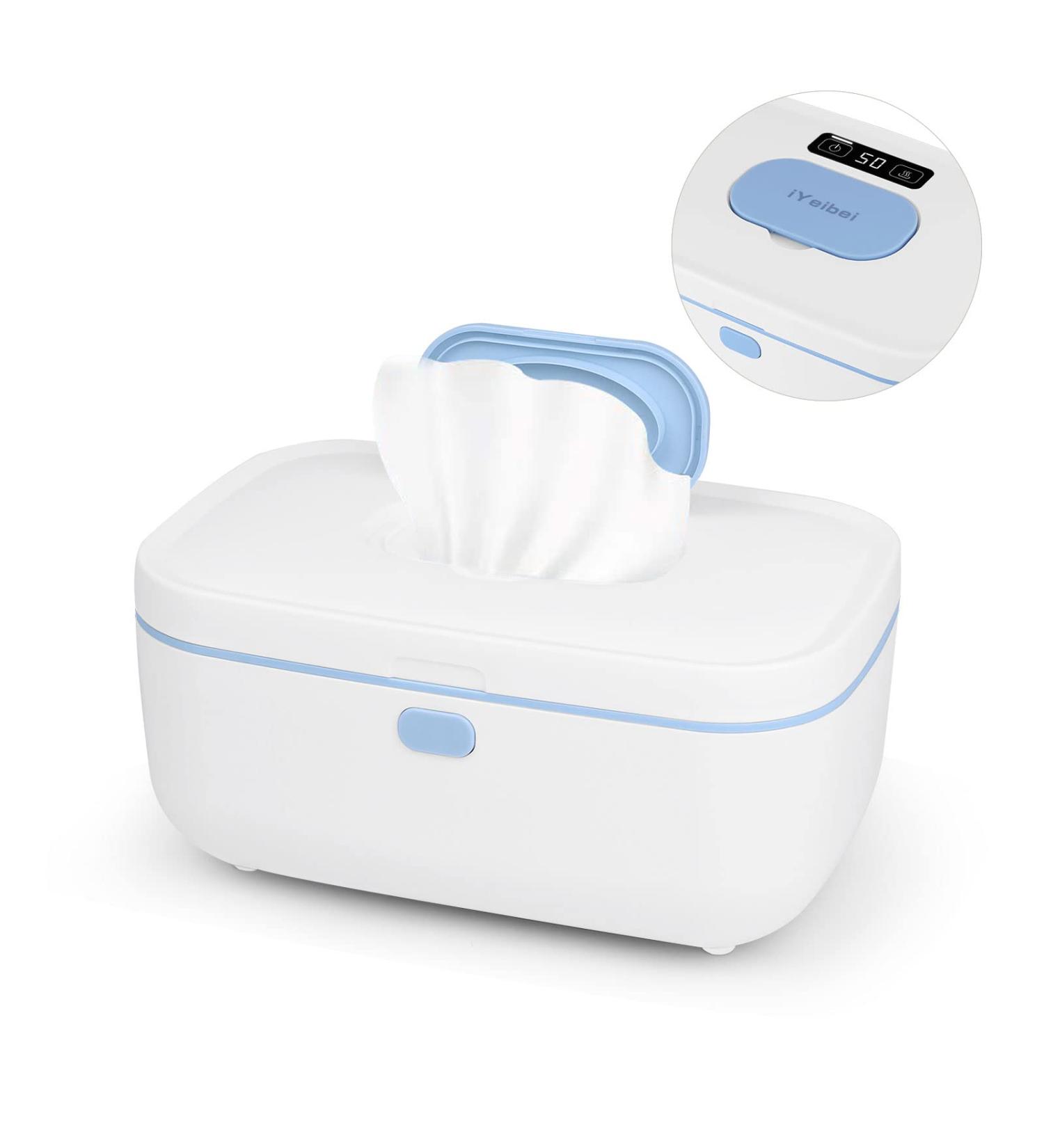 Wipe Warmer Baby - Super Fast Top Heating System with LED Display, Constant Temperature (White Blue) - Buy Online on GoSupps.com