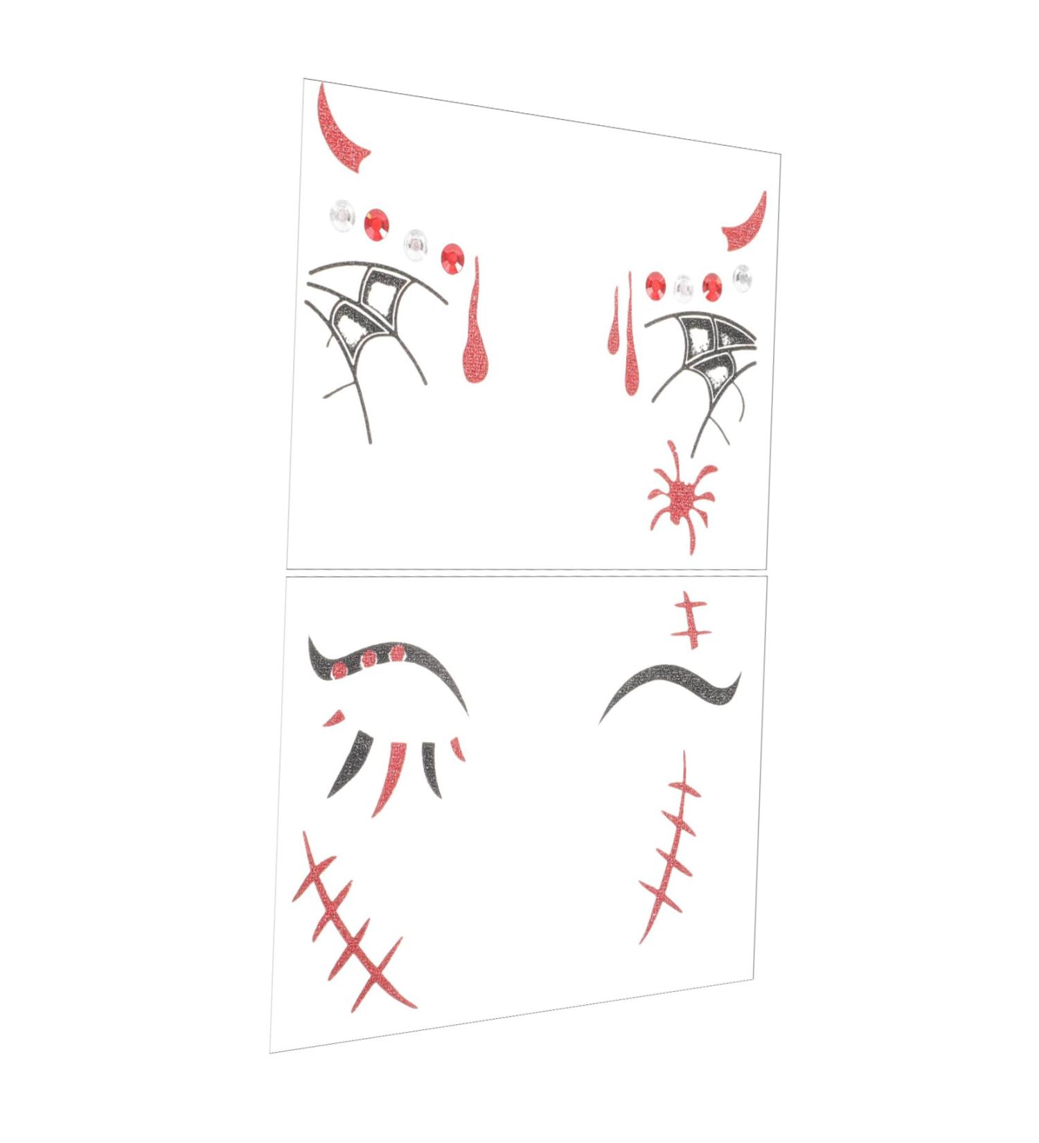 ABOOFAN 2 Sheets halloween decorations sticker face for DIY fake face for halloween Face Decals Halloween Face Decals the face Eye patch plastic - Buy Online on GoSupps.com