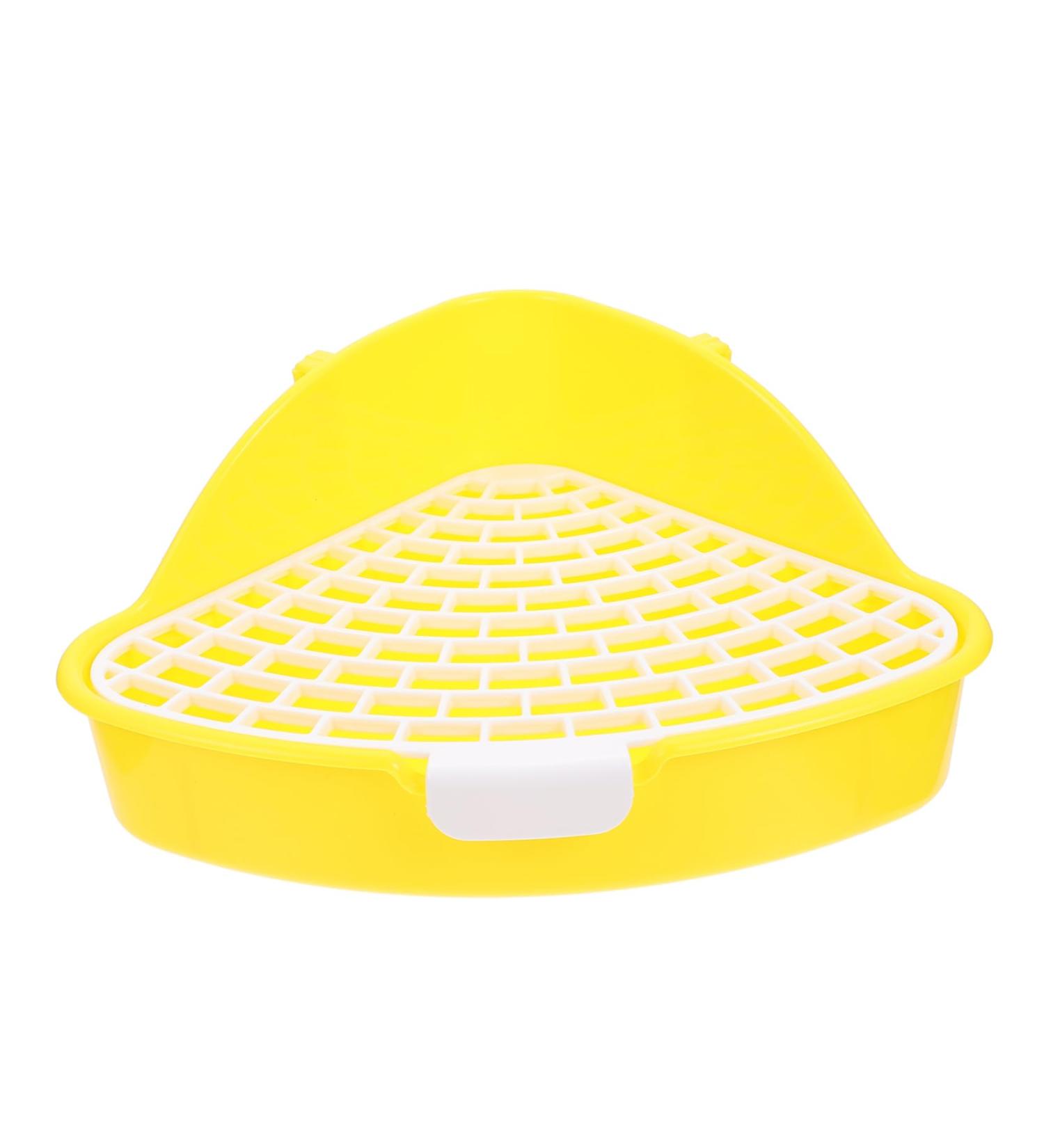 HANABASS Box Rabbit Toilet Hamster Litter Guinea Pig Toilet Potty Train Rabbit Hamster Sand Litter Plastic 25X19X10CM Yellow - Buy Online on GoSupps.com