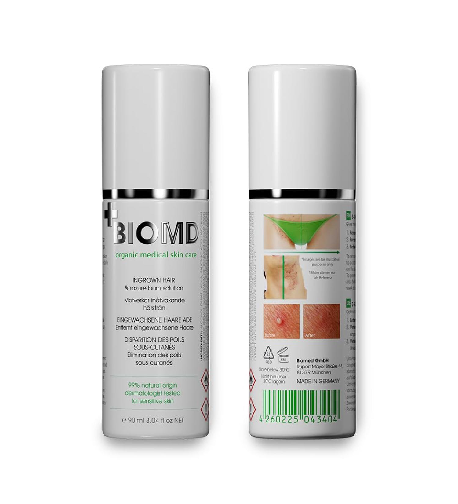  BioMD BioMD 3-Pack of 90ml Bottles for Ingrown Hair Prevention with BHA and AHA Shaving Burn Shaving Waxing Hair Prevention - Buy Online on GoSupps.com