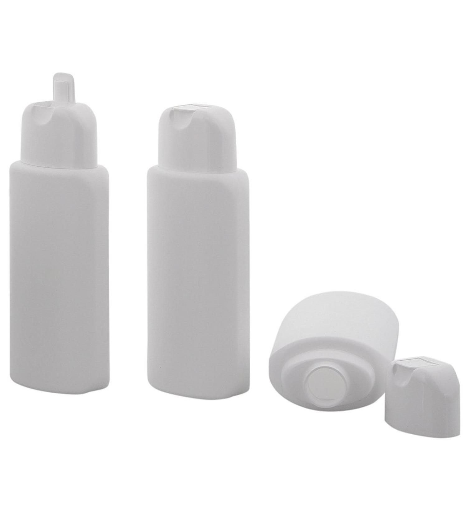 oval folding bottles white 200ml Kosmetex empty for filling with gel lotion shampoo 3X white