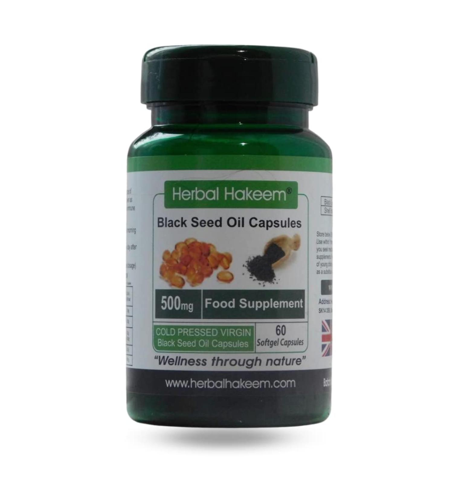 Organic Black Seed Oil Capsules 500mg x 60 - Cold Pressed Nigella Sativa (UK Made) - Buy Online on GoSupps.com