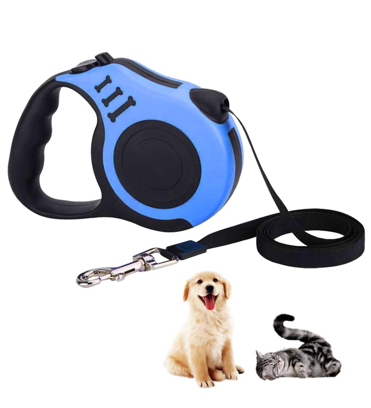 Retractable Dog Leash for All Sizes - 5m Extendable Blue Leash for Small Medium & Large Dogs - Buy Online on GoSupps.com