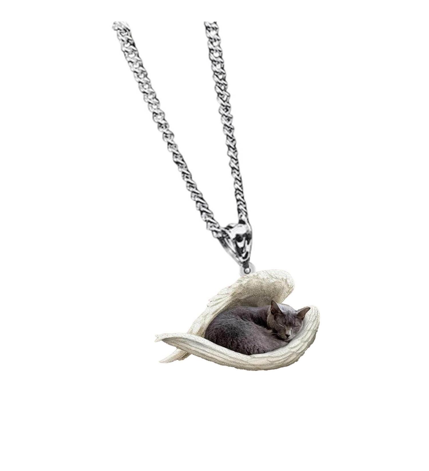 Shop Lidssacde Pet Necklace: Sweet Angel Design with Sleeping Dog Trailer | Perfect Personal Gift for Animal Lovers | Unique Gifts for Boys & Girls | Chain Fastening 02 - Buy Online on GoSupps.com