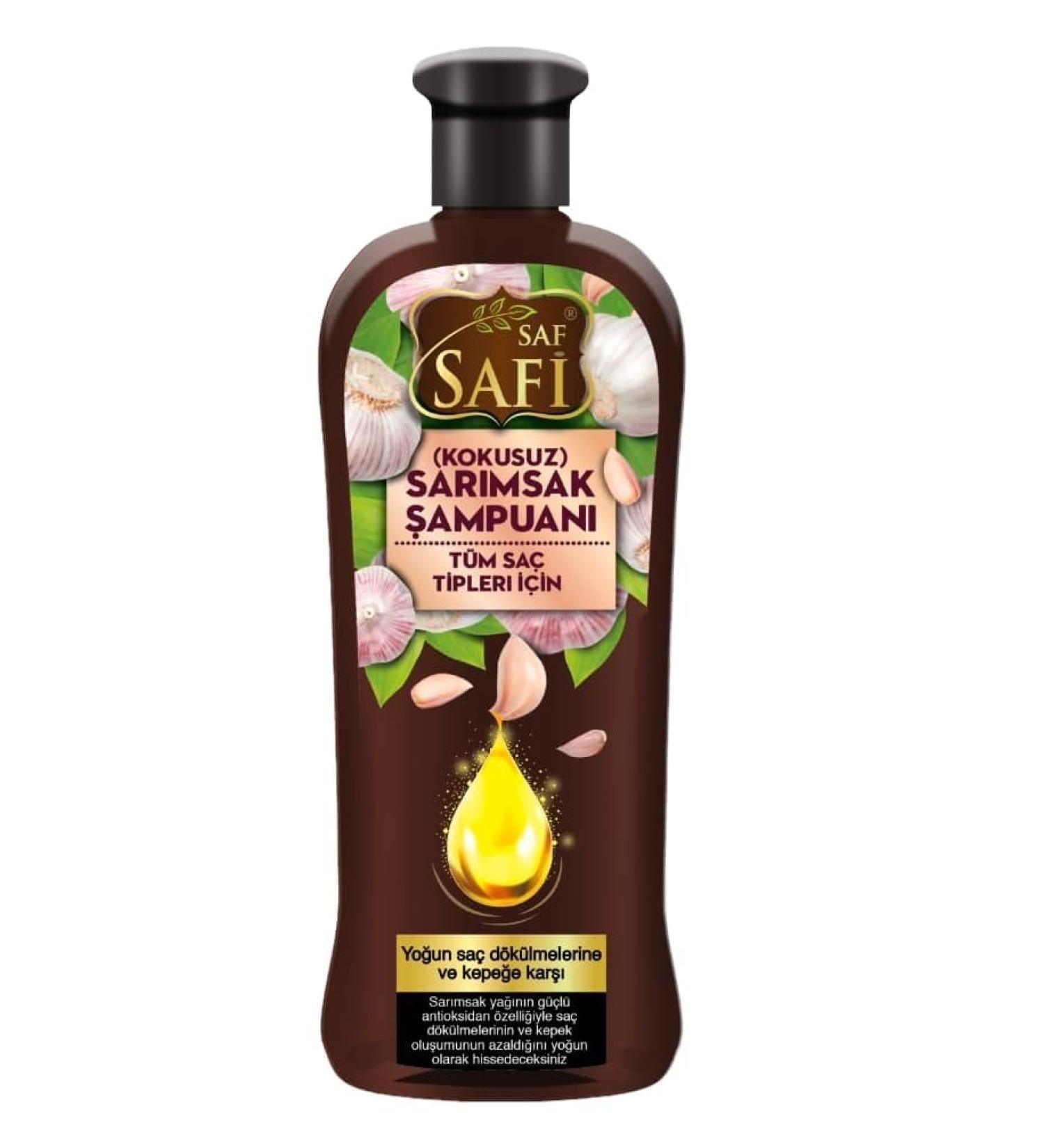Safsafi Saf Safi Garlic Shampoo | For more volume | Odorless | Against hair loss | For men and women 500 ml (1 piece) - Buy Online on GoSupps.com
