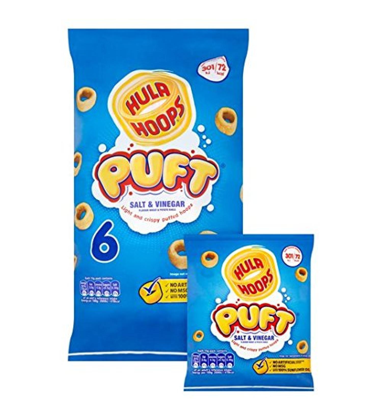 KP Snacks Hula Hoops Puft Sel et vinaigre 6 x 15g